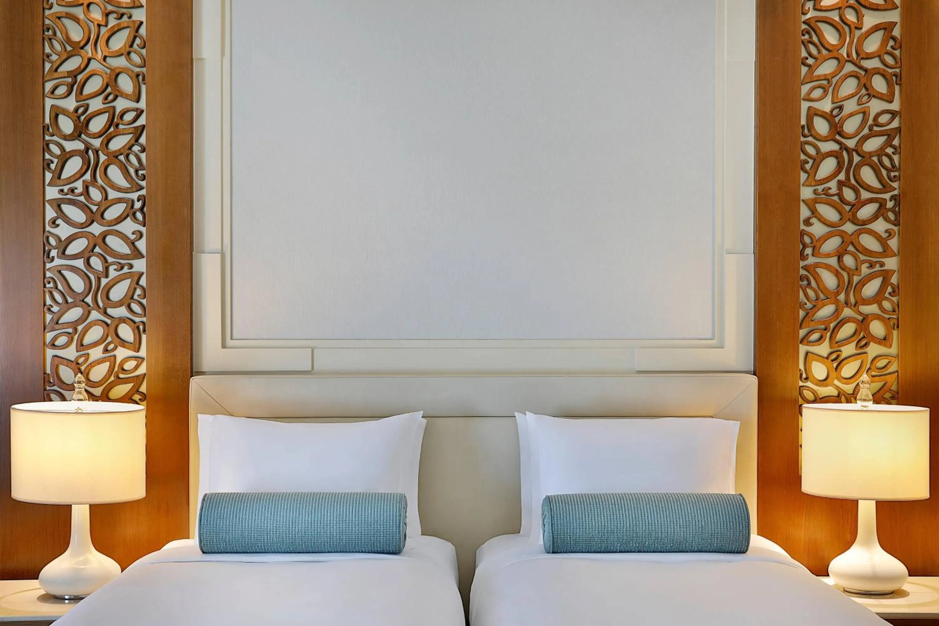 Bedroom, Bed in Al Bustan Palace, a Ritz-Carlton Hotel