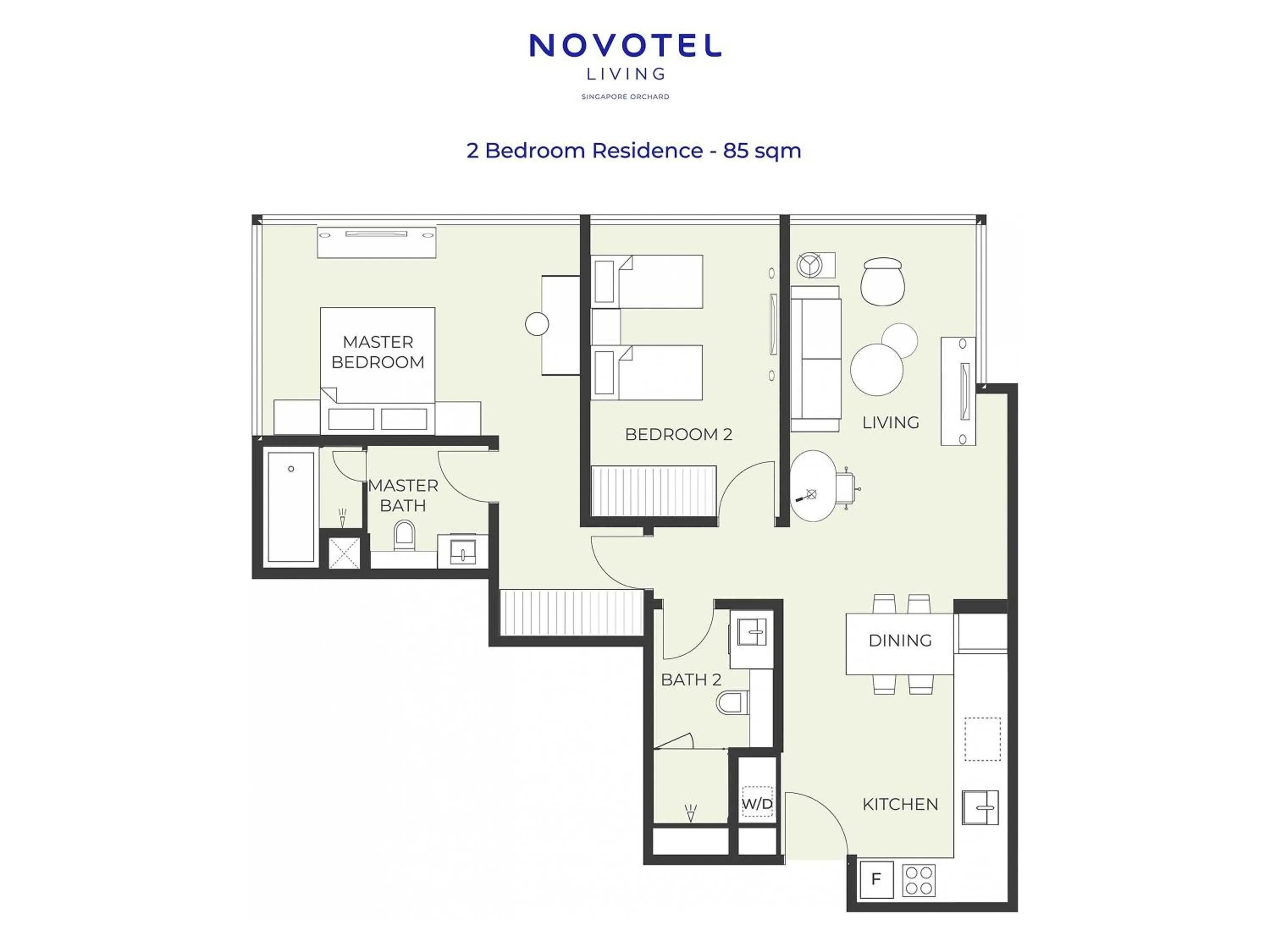 Bedroom in Novotel Living Singapore Orchard