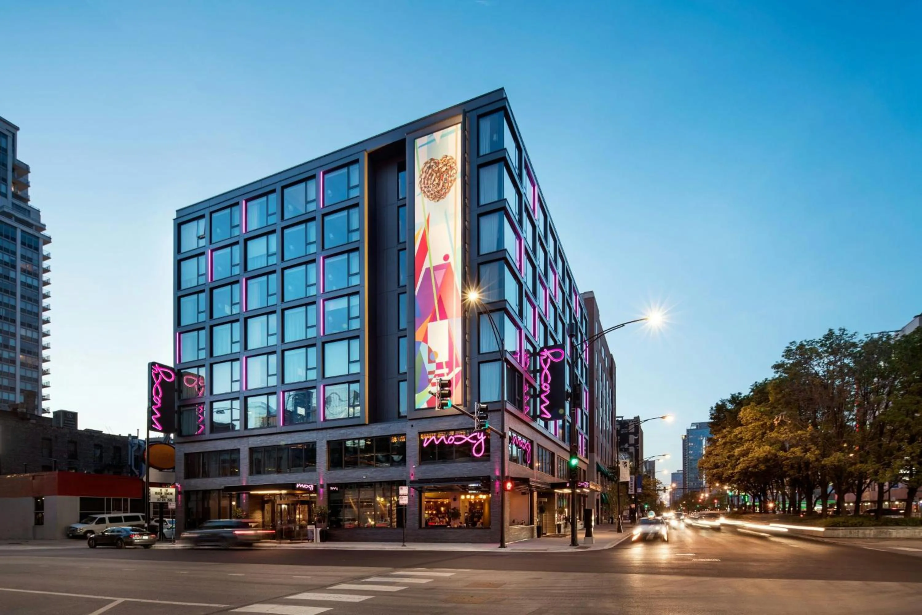 Property building in Moxy Chicago Downtown