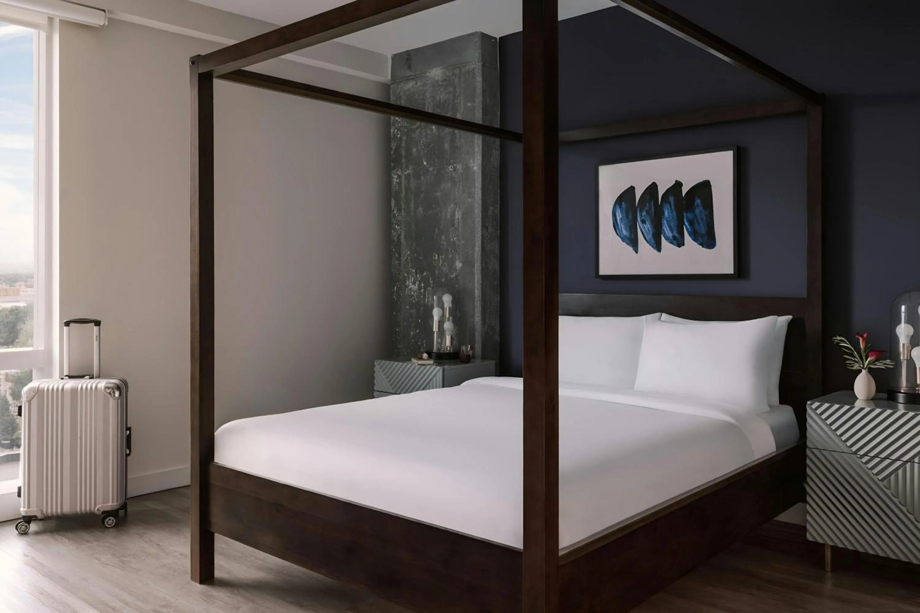 Bedroom, Bed in Sonder by Marriott Bonvoy Pierce Boston Apartments Fenway