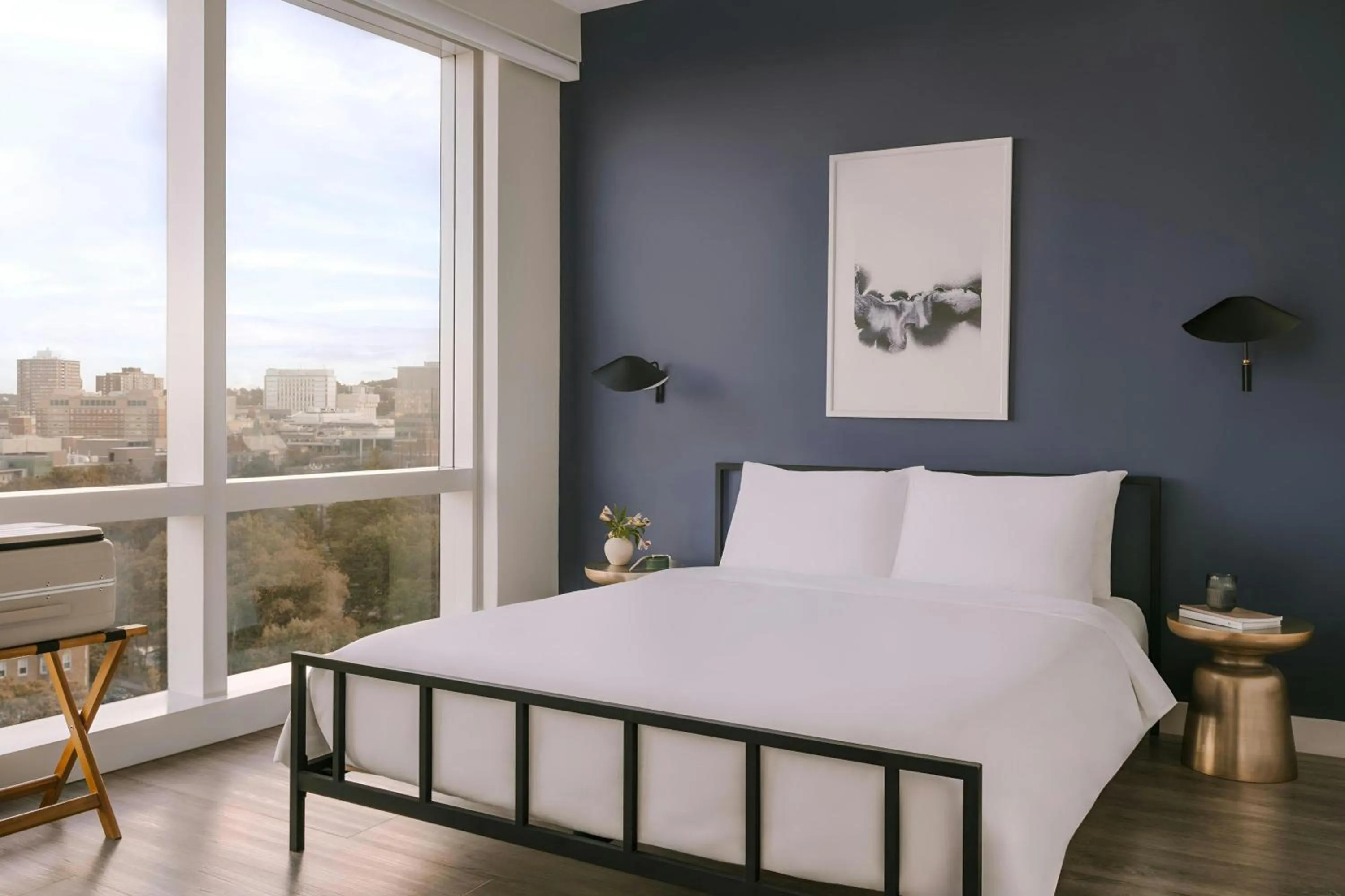Bedroom, Bed in Sonder by Marriott Bonvoy Pierce Boston Apartments Fenway