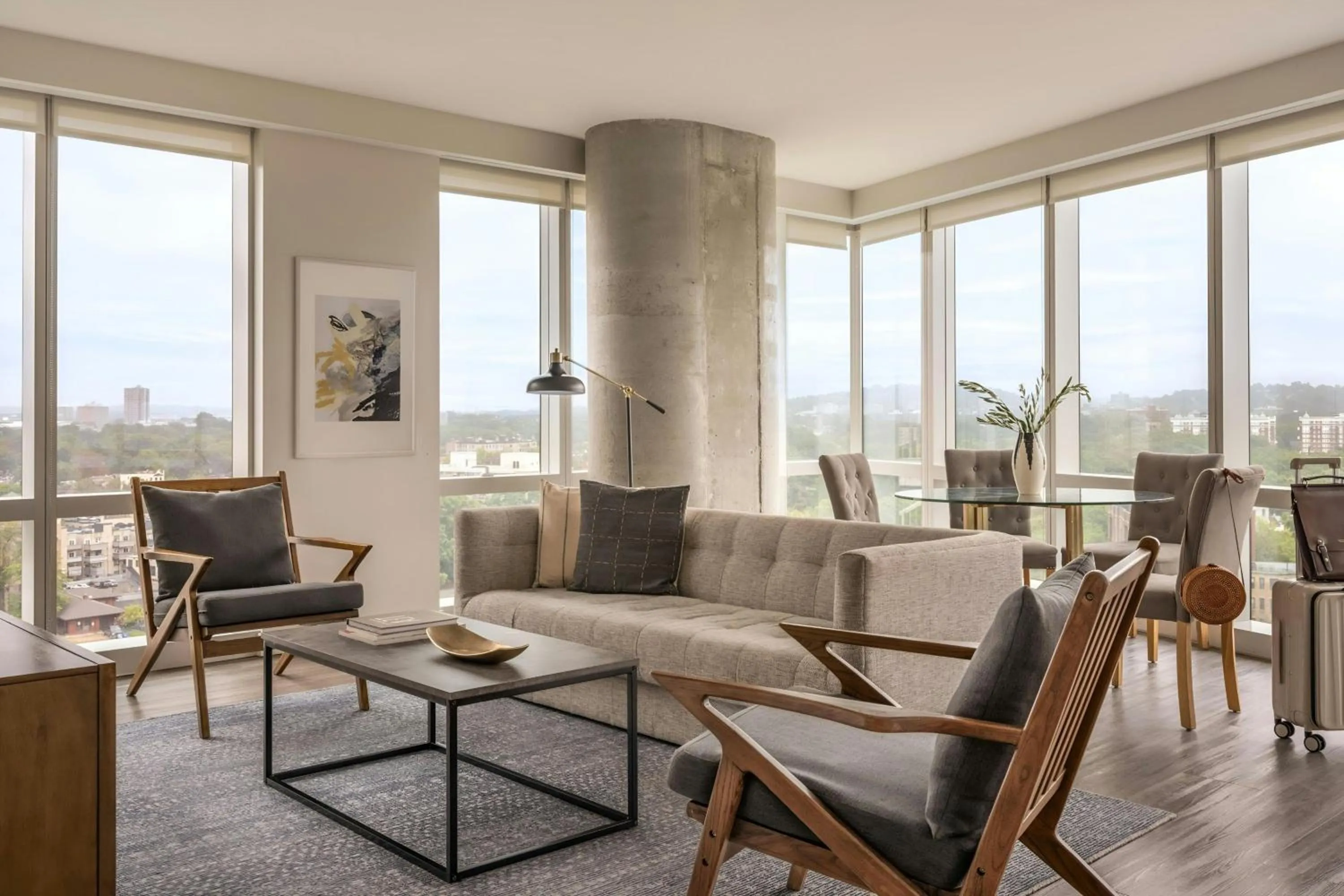 Living room in Sonder by Marriott Bonvoy Pierce Boston Apartments Fenway