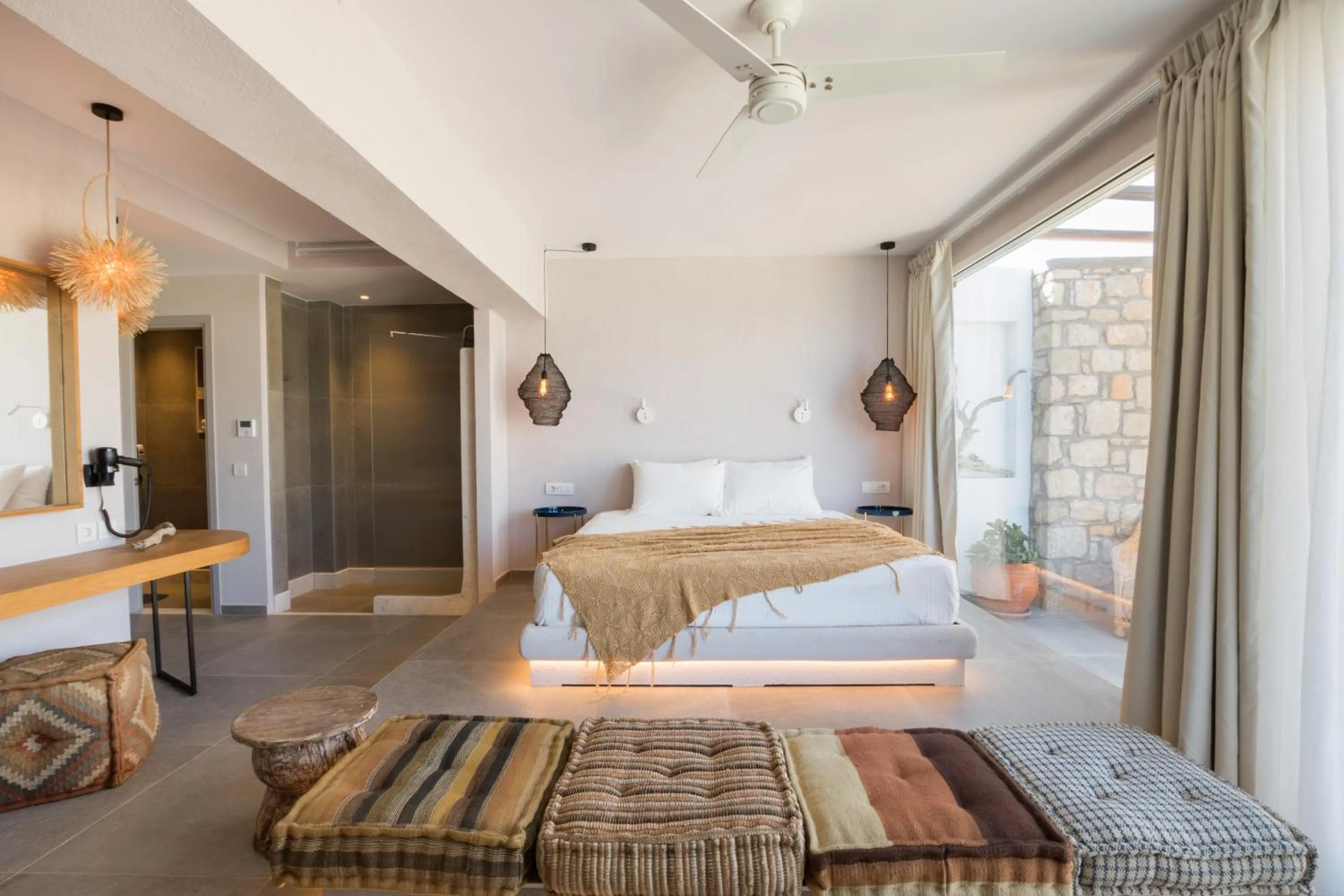 Bed in Aegean Village Beachfront Resort