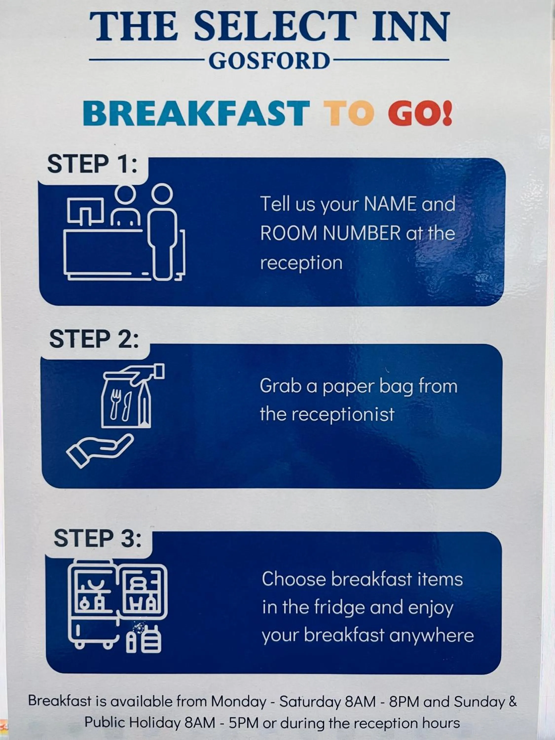 Restaurant/places to eat in The Select Inn Gosford