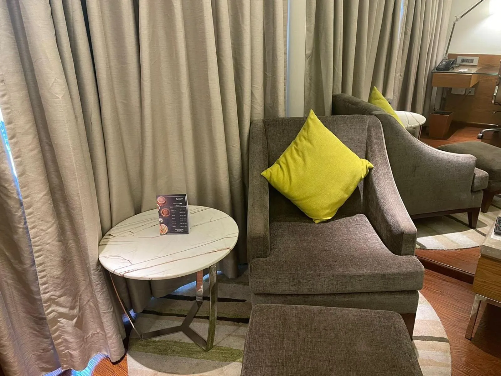 Seating area in Radisson Gwalior