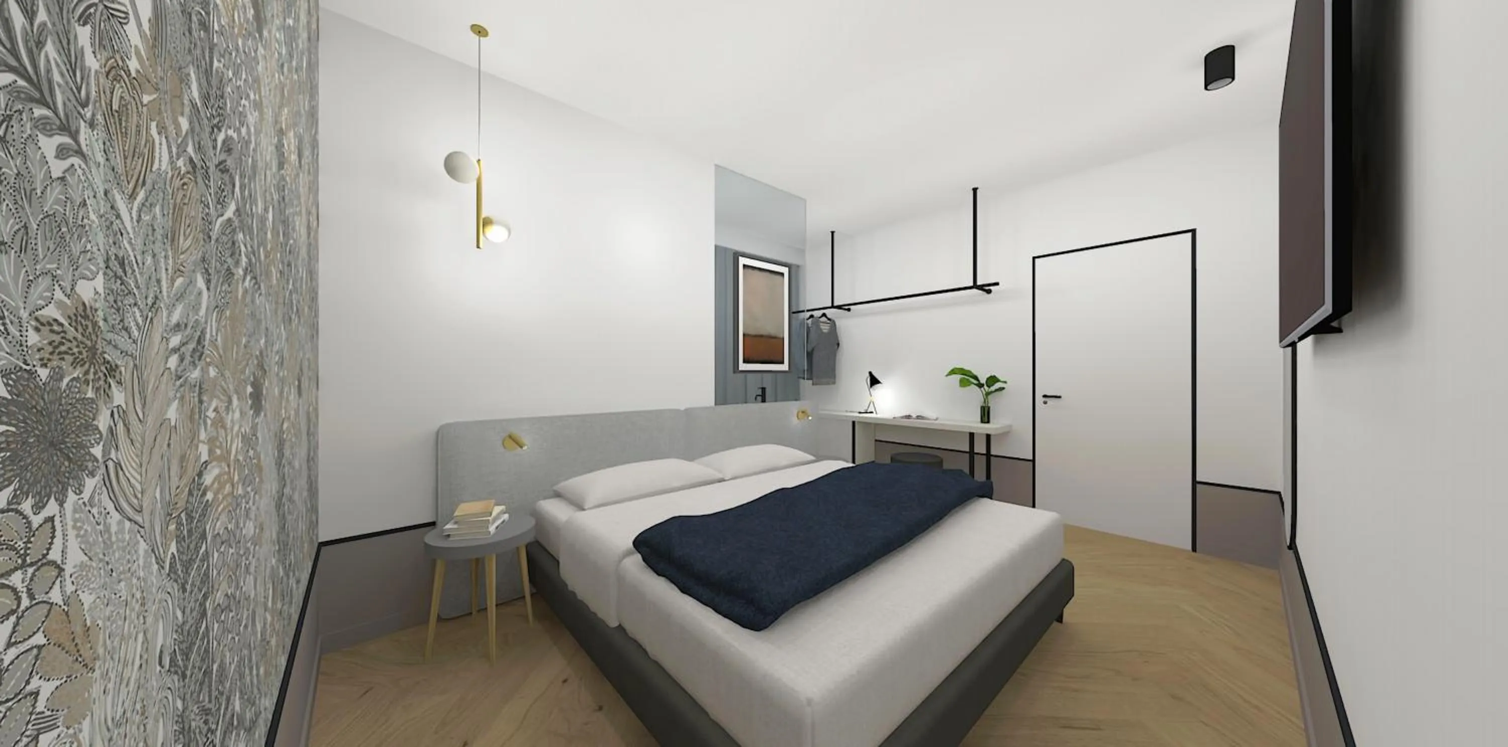 Bedroom, Bed in Hotel San Carlo