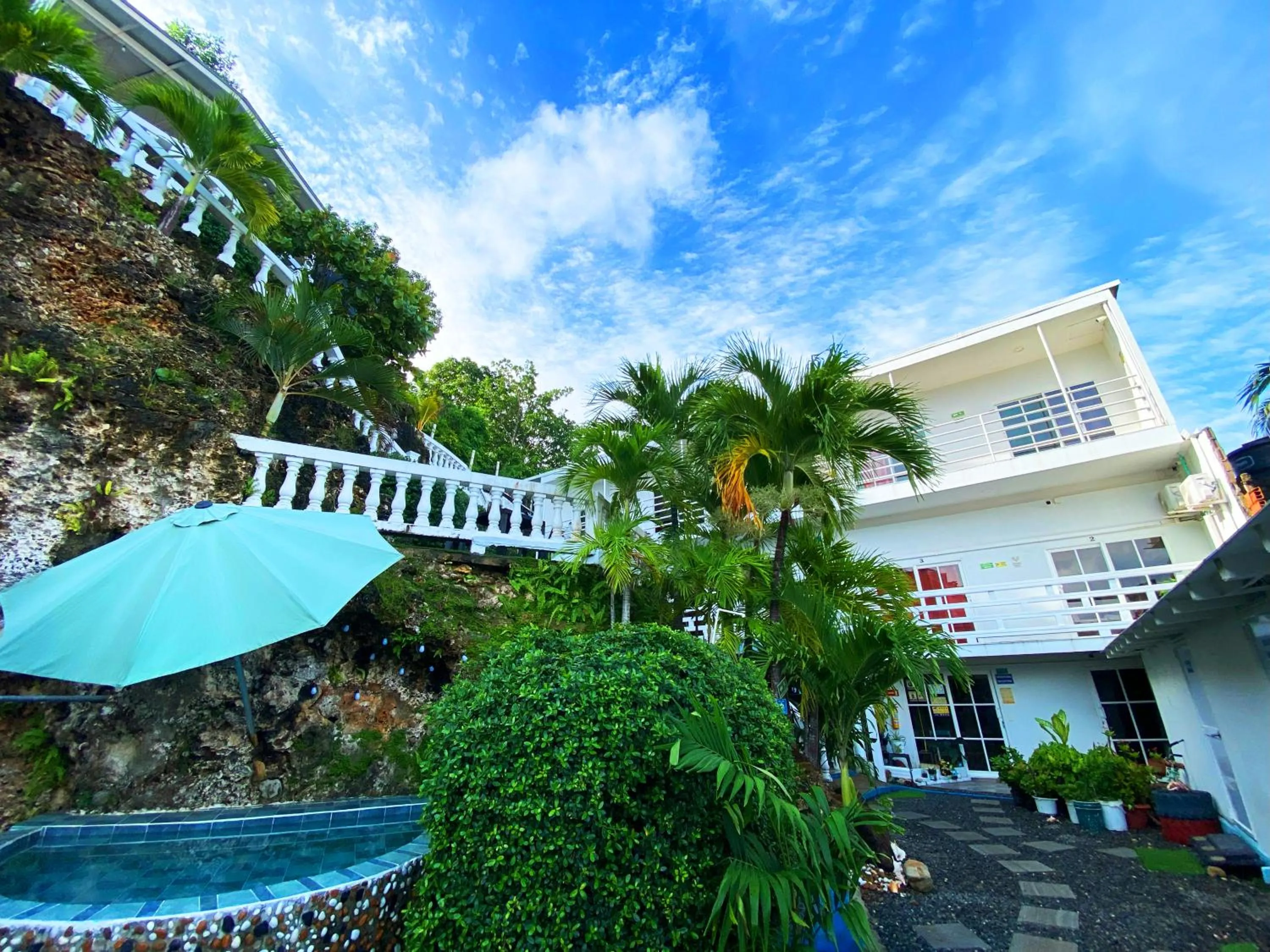 Pool view in The Rock House Eco