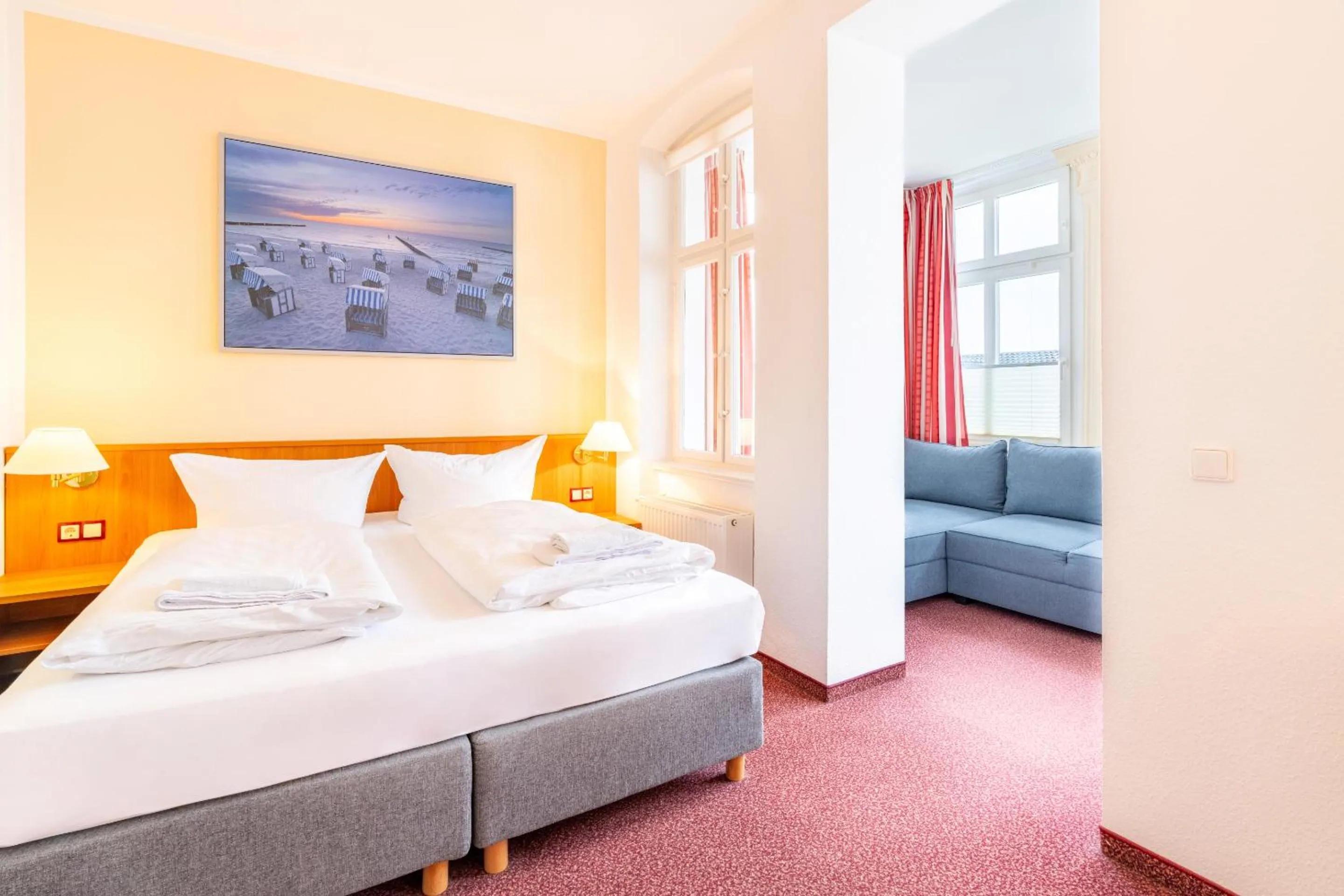 Bedroom, Bed in Pension Wald und See