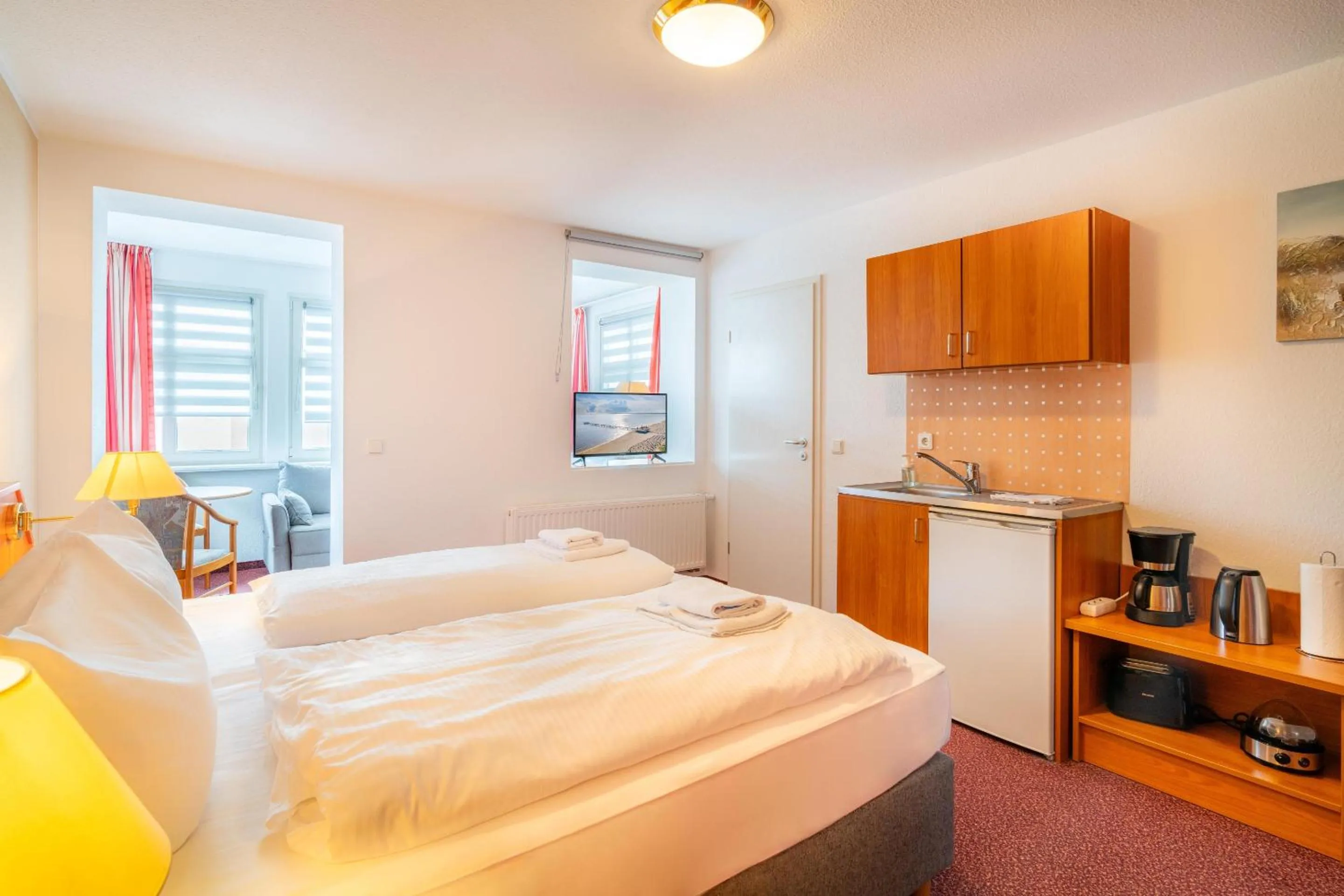 Bedroom, Bed in Pension Wald und See