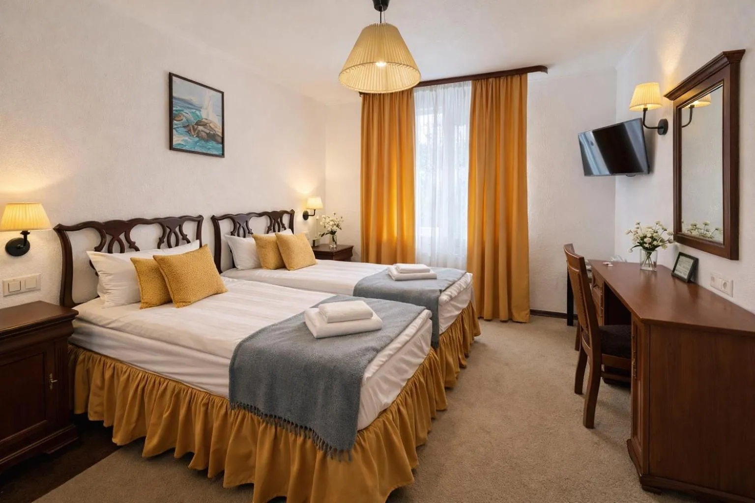 Bed in Gusarskiy Hotel and Apartment