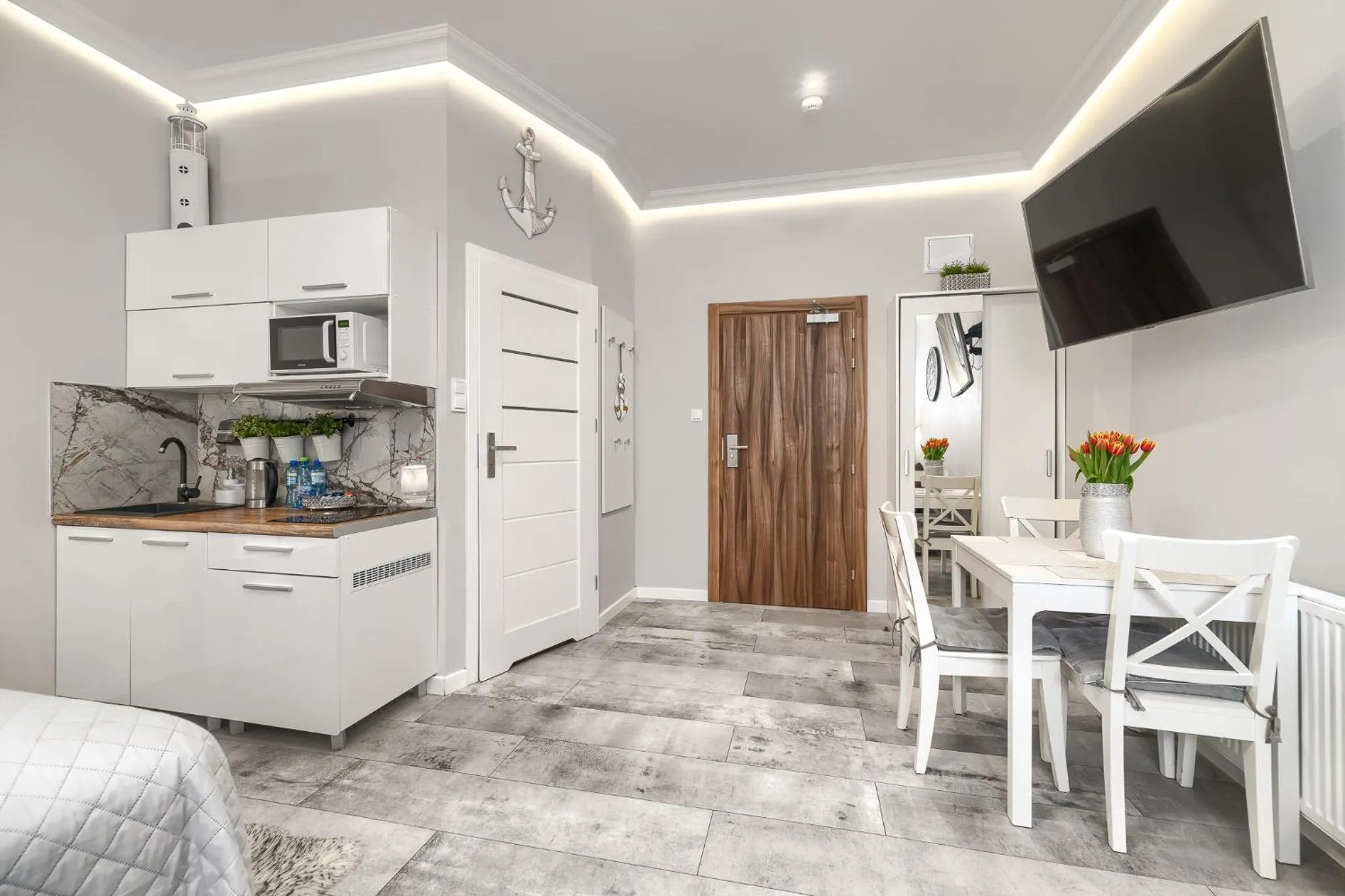 Kitchen or kitchenette in Stawa Villa & Apart