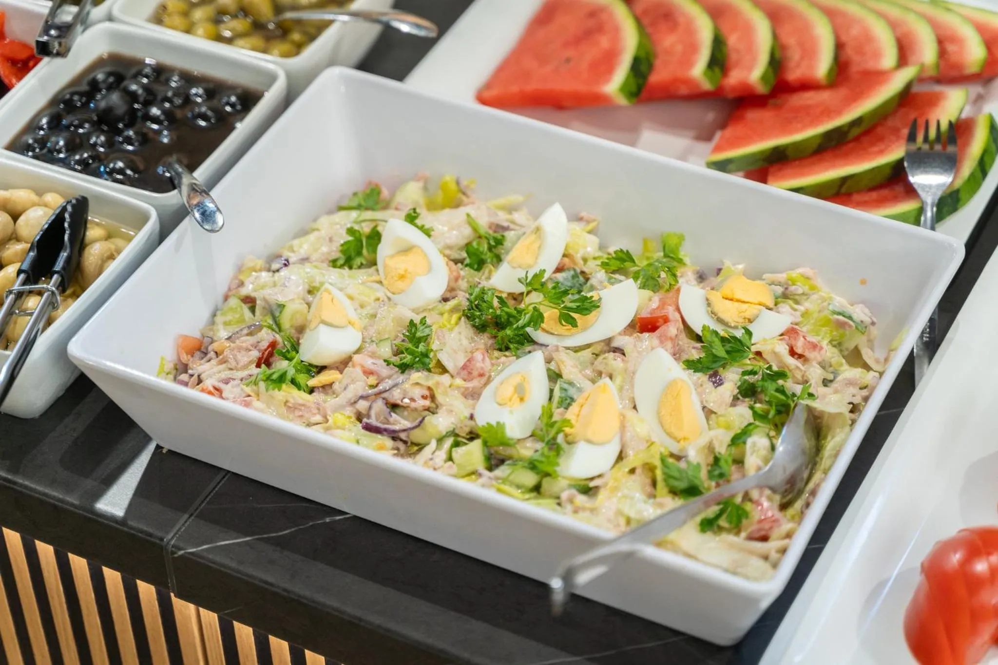 Buffet breakfast in Stawa Villa & Apart