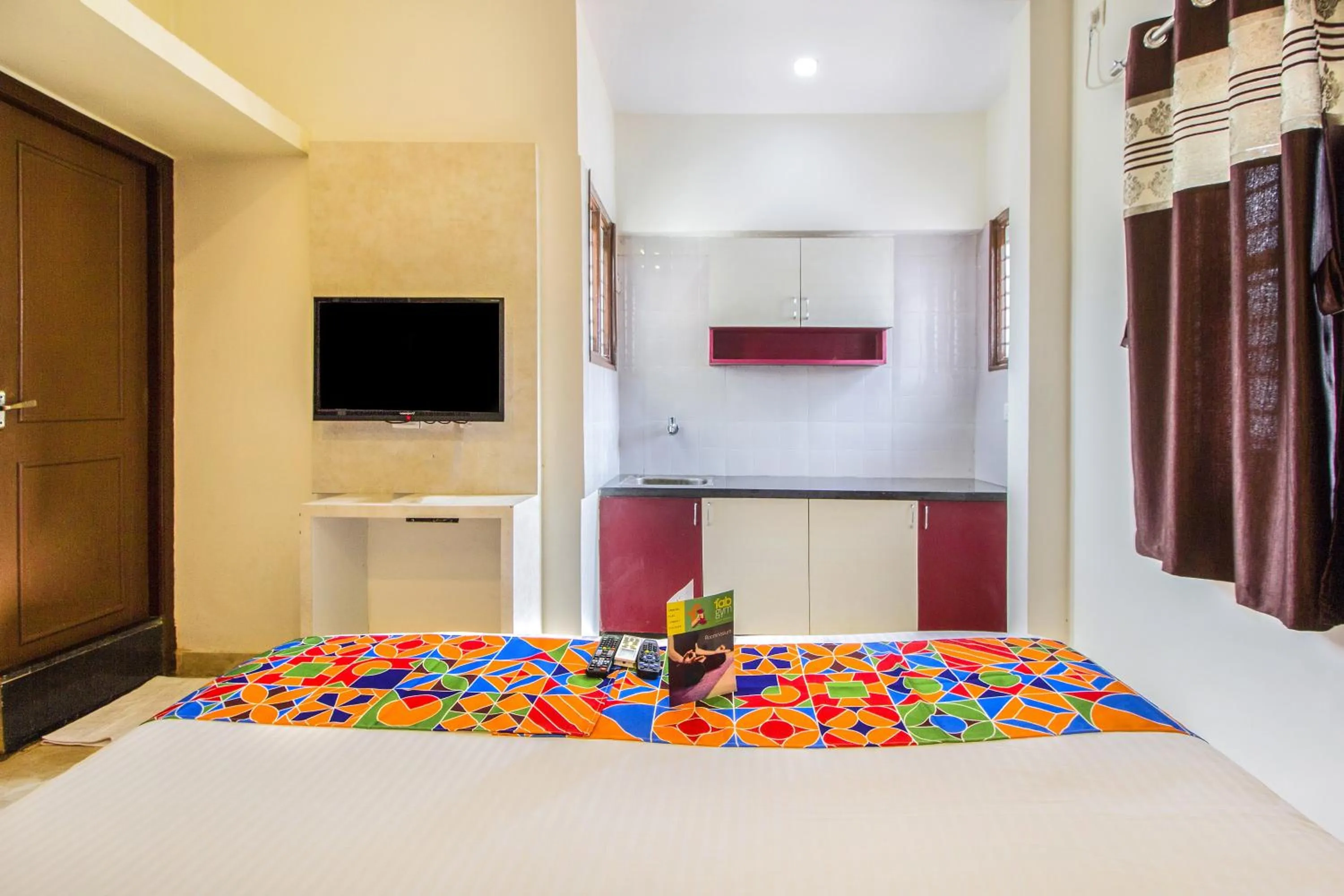 TV and multimedia, Bed in FabHotel Crown Suites - Nr Sony Signals