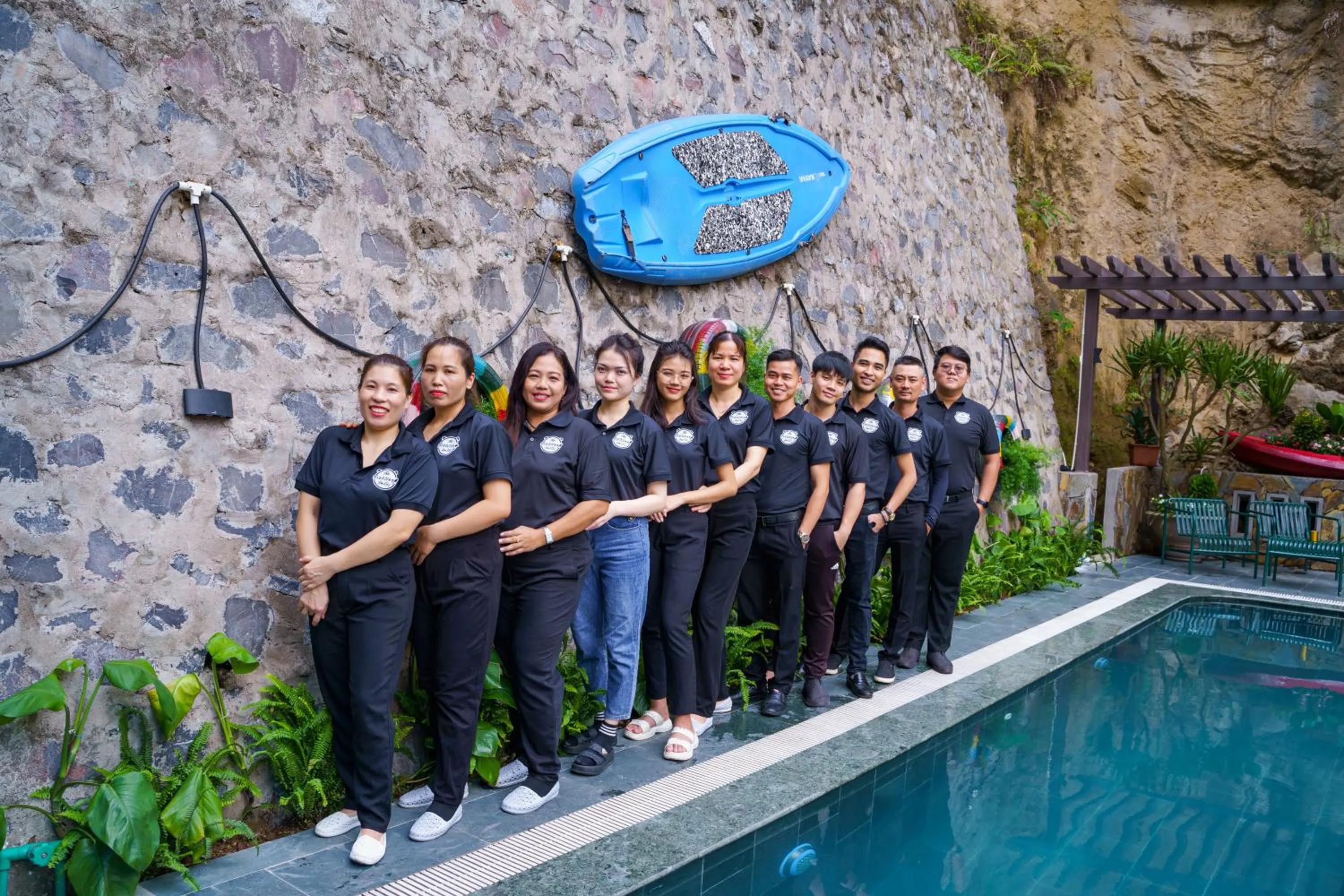 Staff in The Oversleep Catba Hostel & Pool Bar