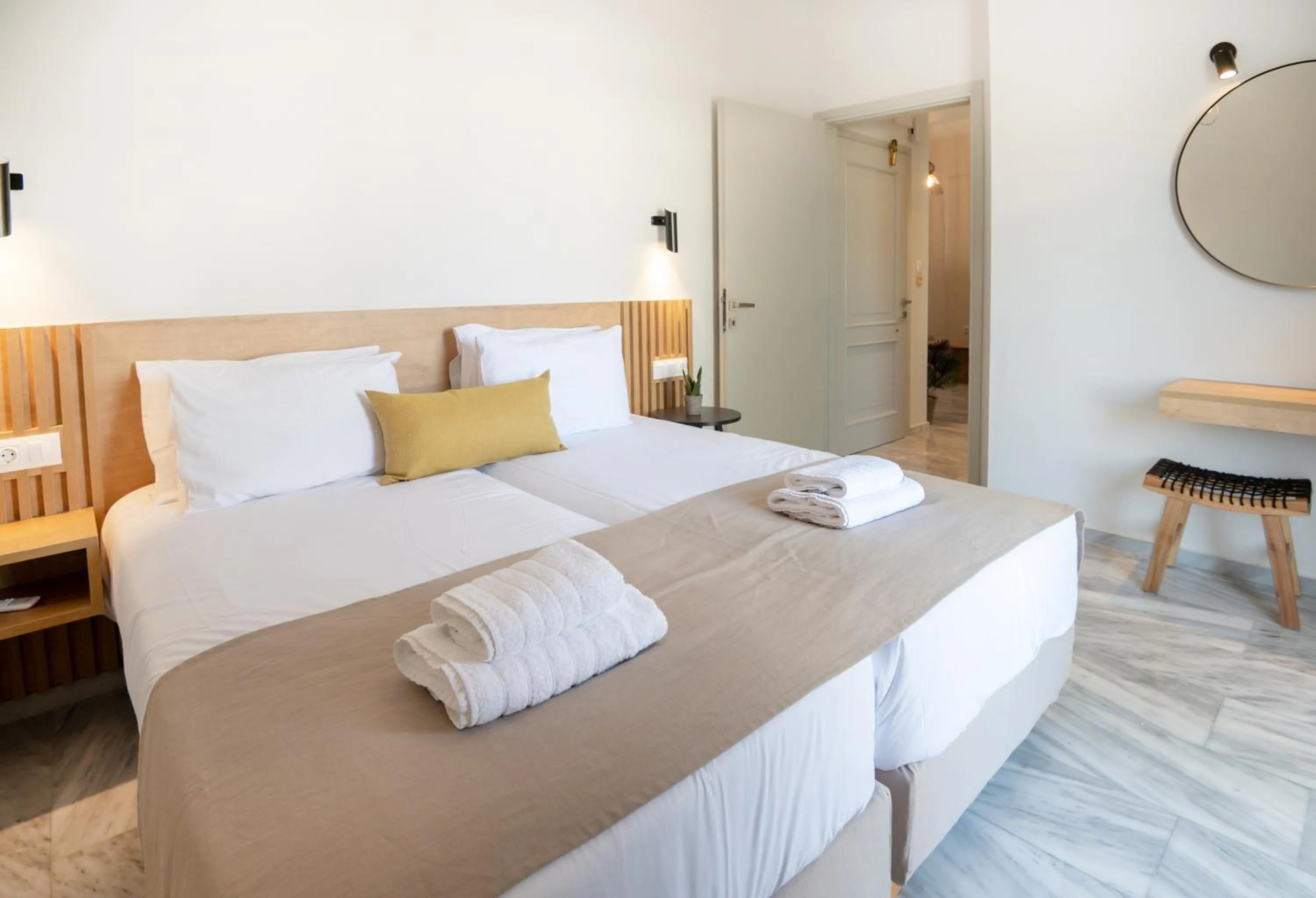 Bed in Mardinik Hotel Apartments