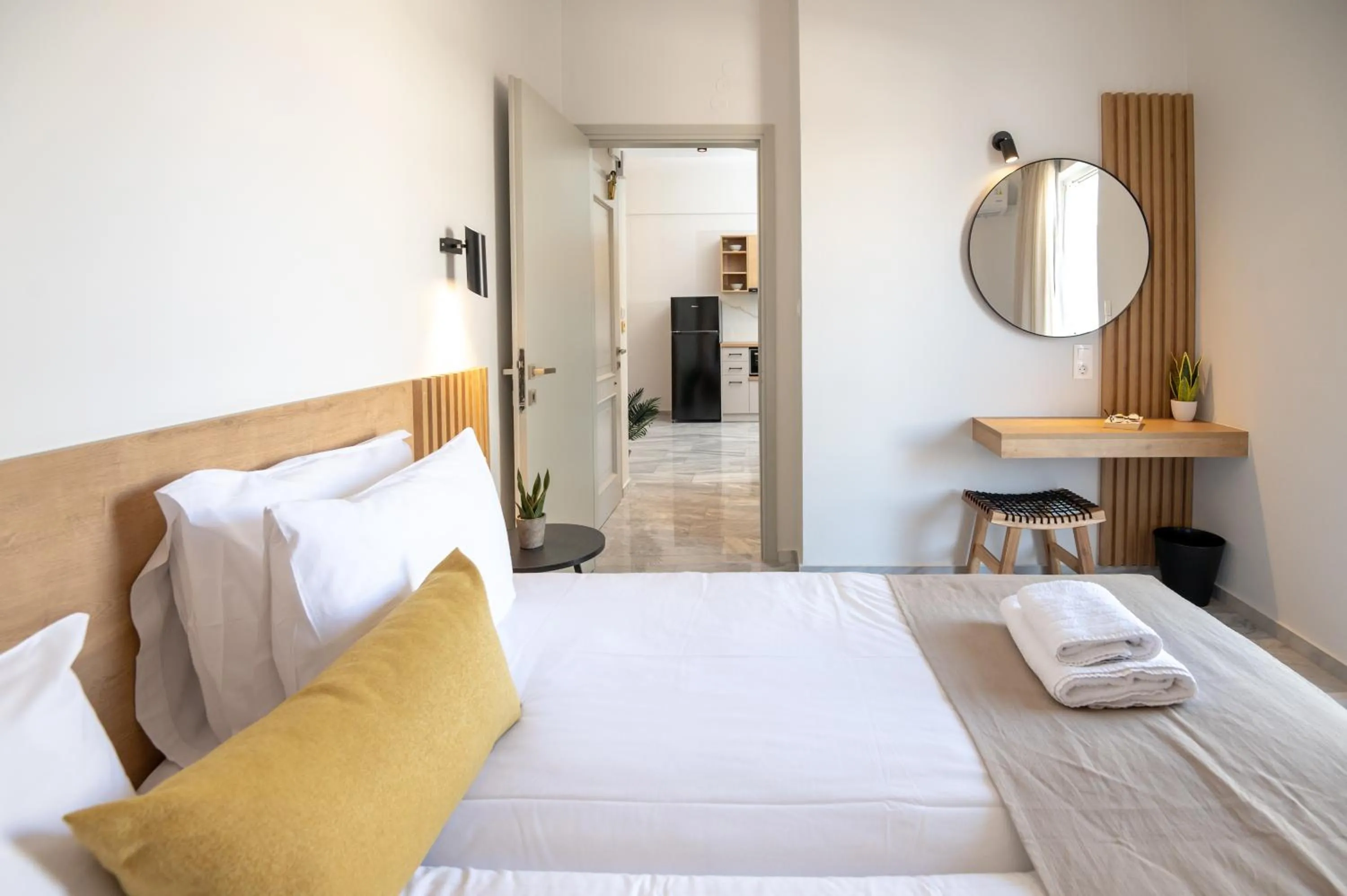 Bed in Mardinik Hotel Apartments