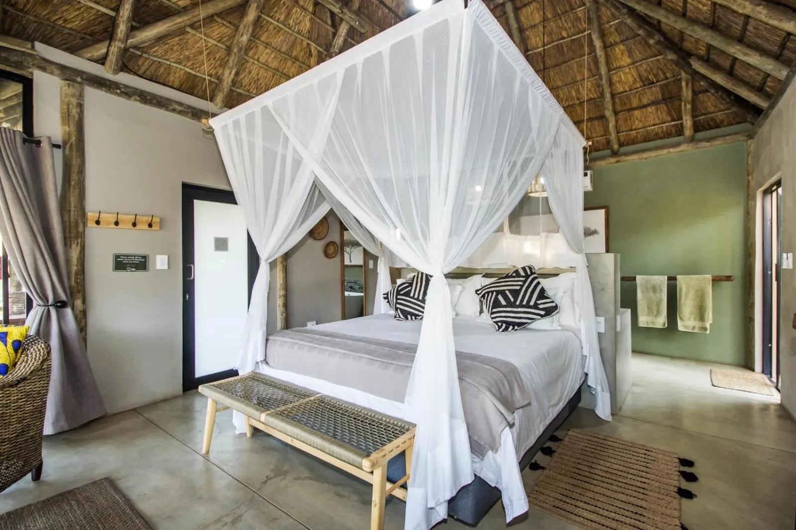 Bed in LookOut Safari Lodge
