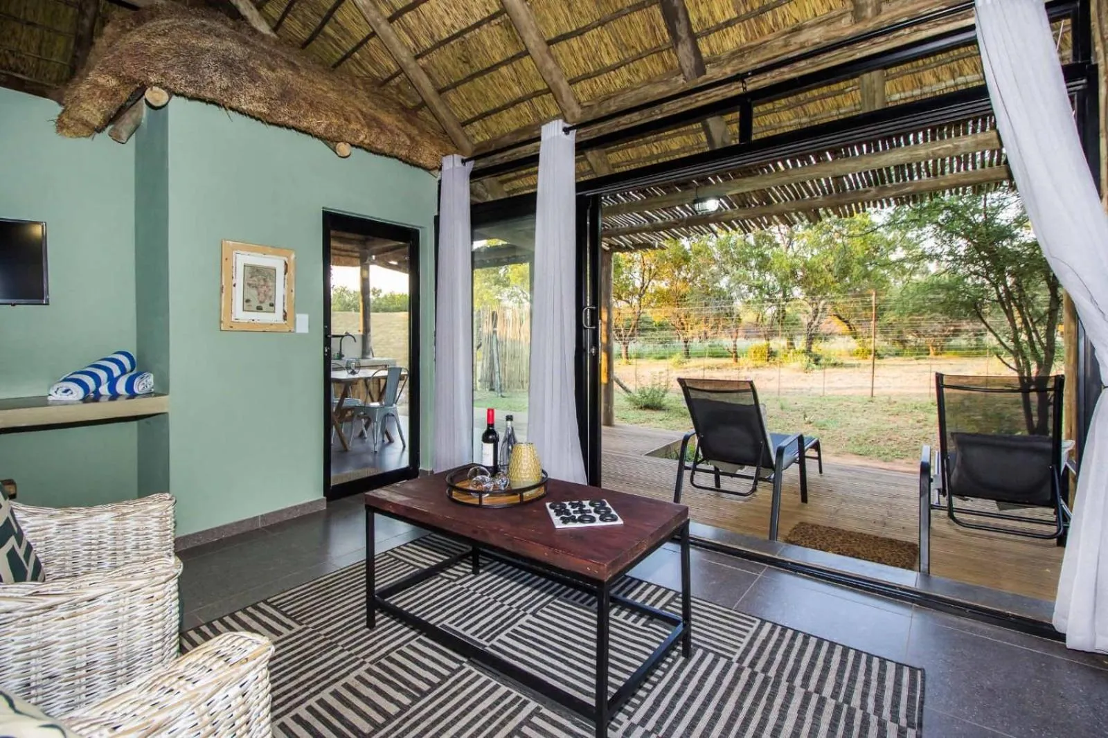 Seating area in LookOut Safari Lodge