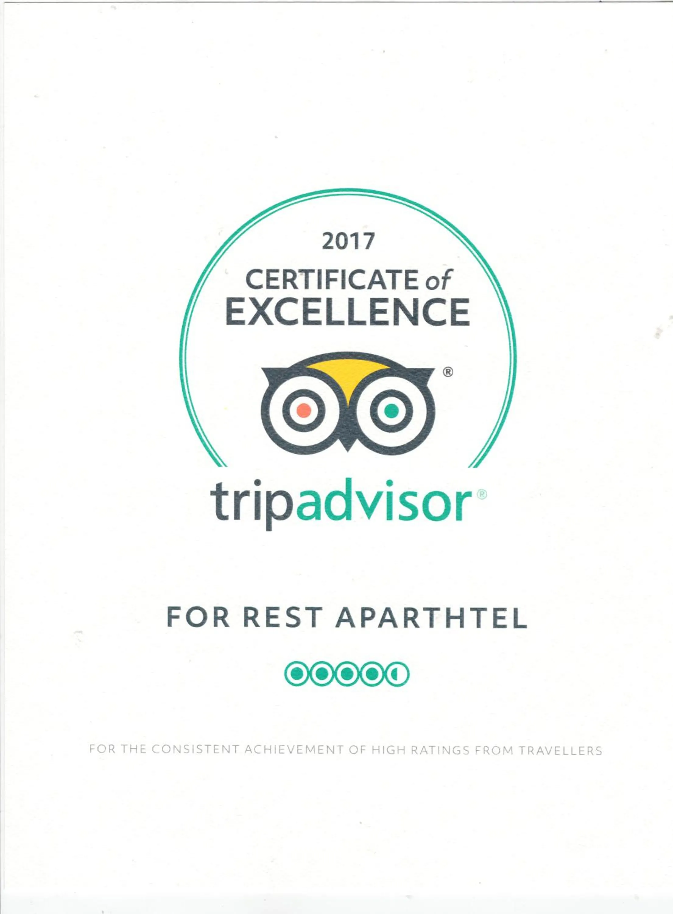 Logo/Certificate/Sign in For Rest Aparthotel