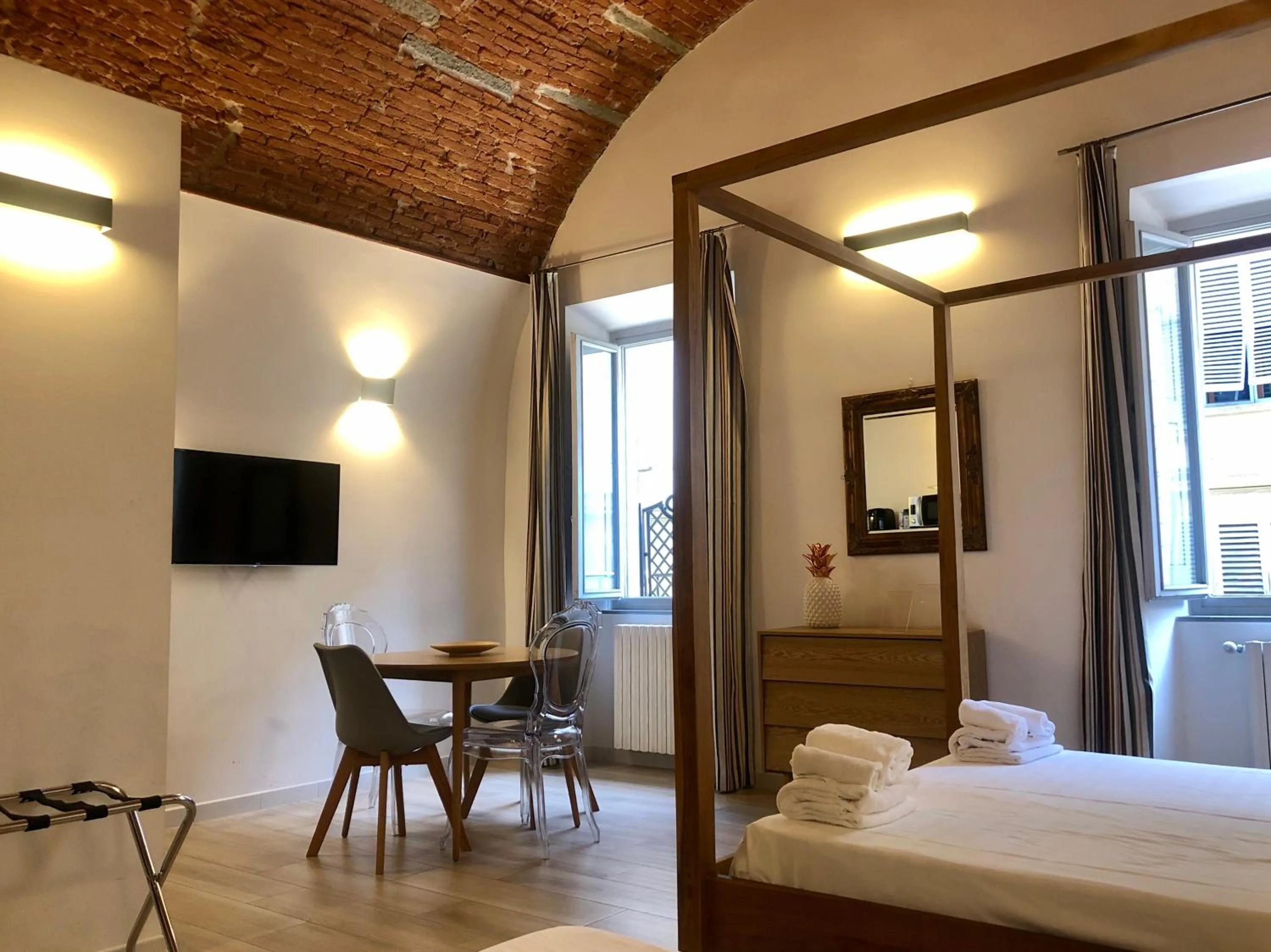 Dining area, Bed in Dimora Cavalieri