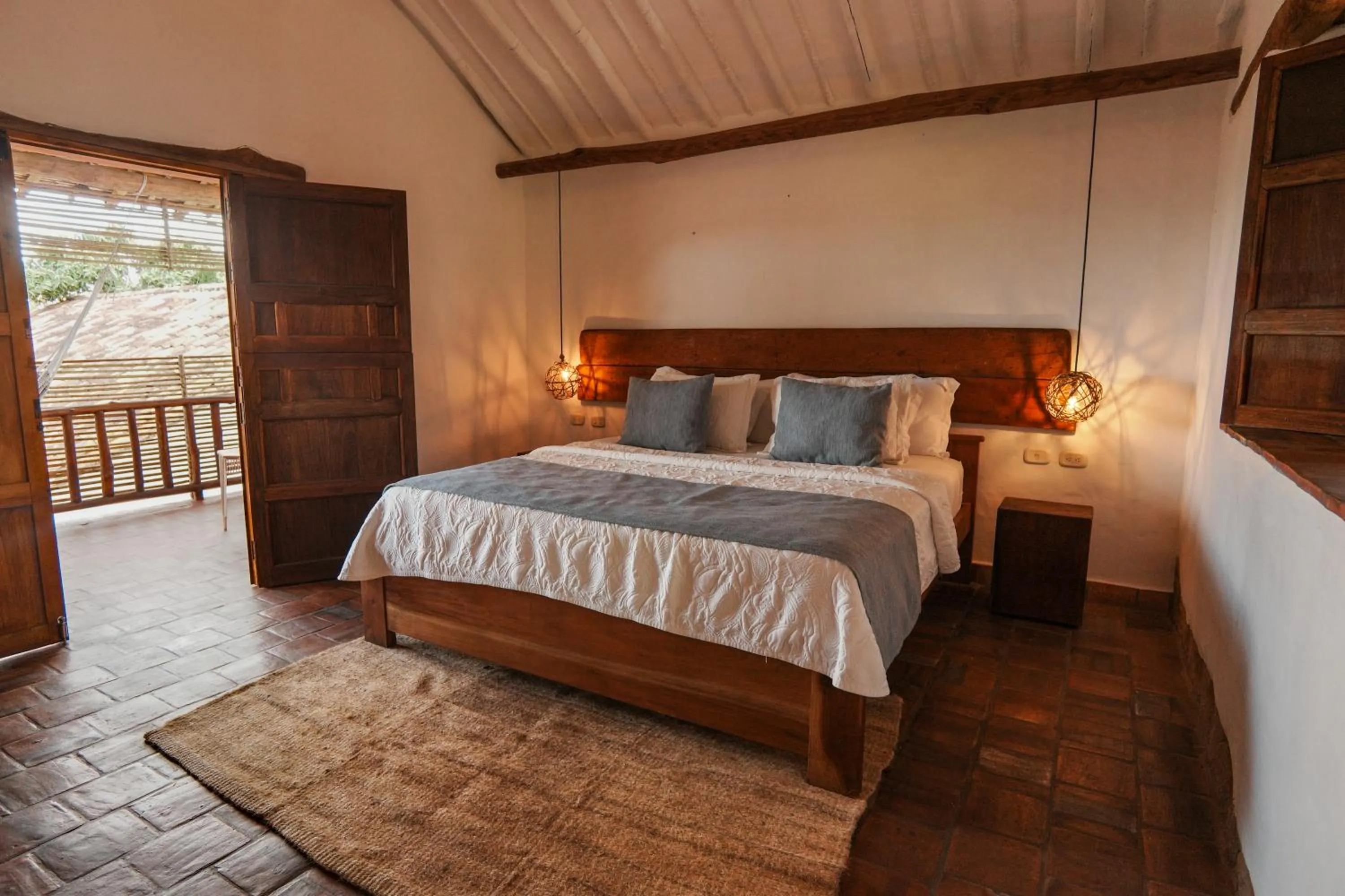 Bedroom, Bed in Hotel Finca Buenos Aires Barichara