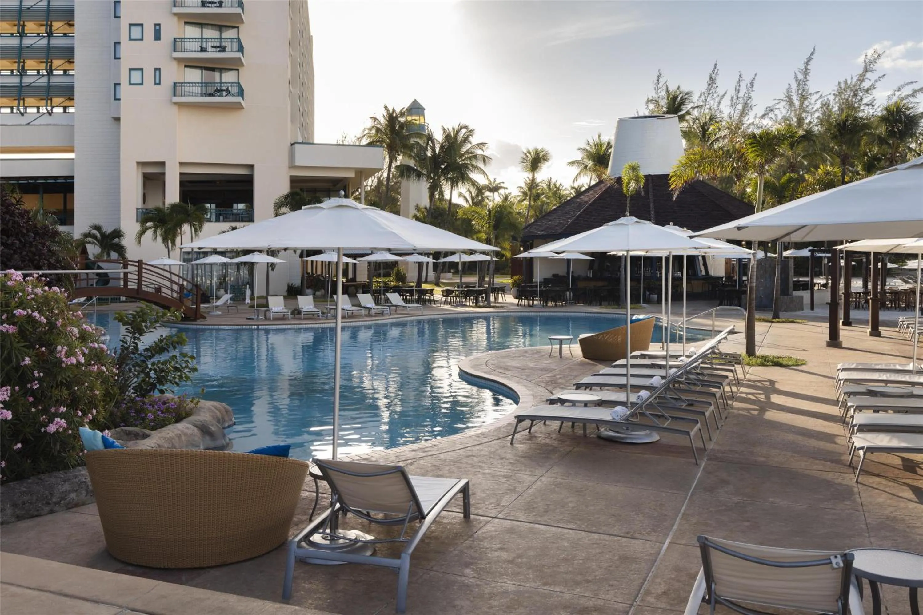 Pool view in Hilton Barbados Resort