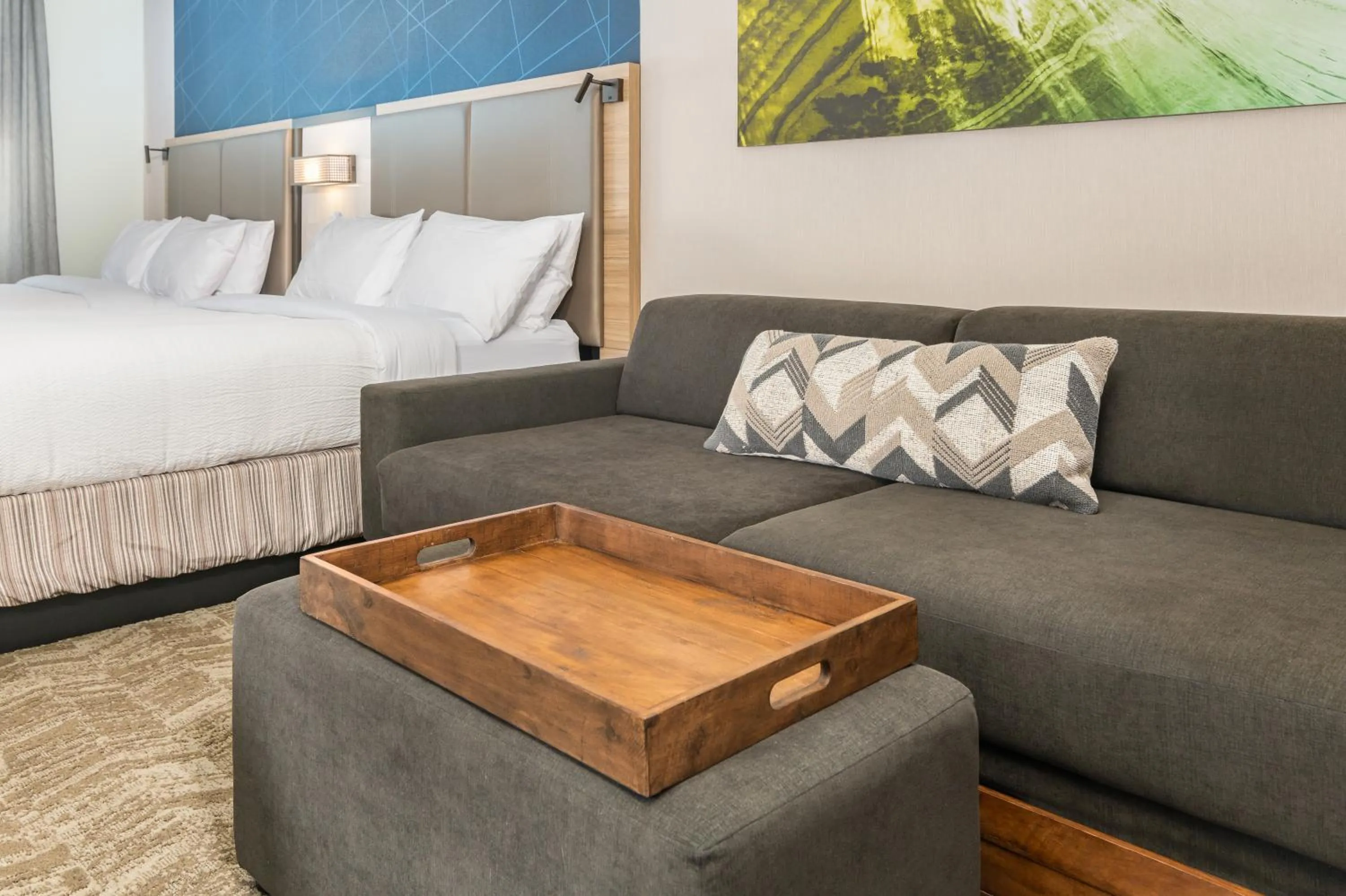 Seating area, Bed in SpringHill Suites by Marriott Freeport Brunswick