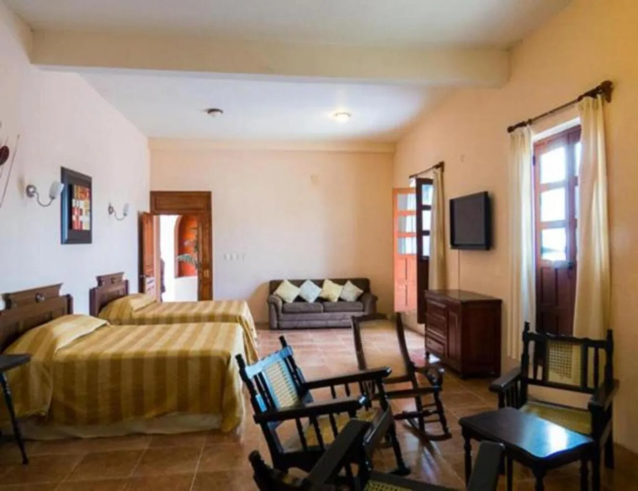 Bed in Hotel Posada Doña Lala