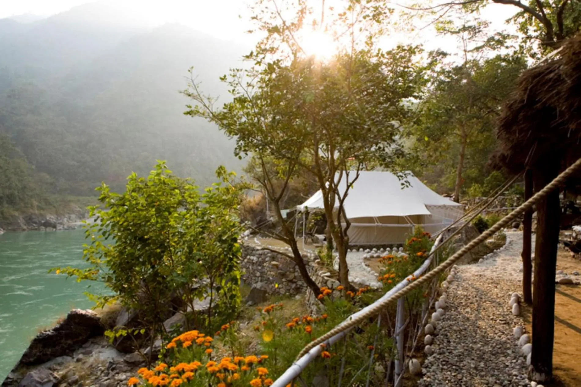 River view in Samira's Birds & Butterflies Park-Spashram Ganga Beach Retreat