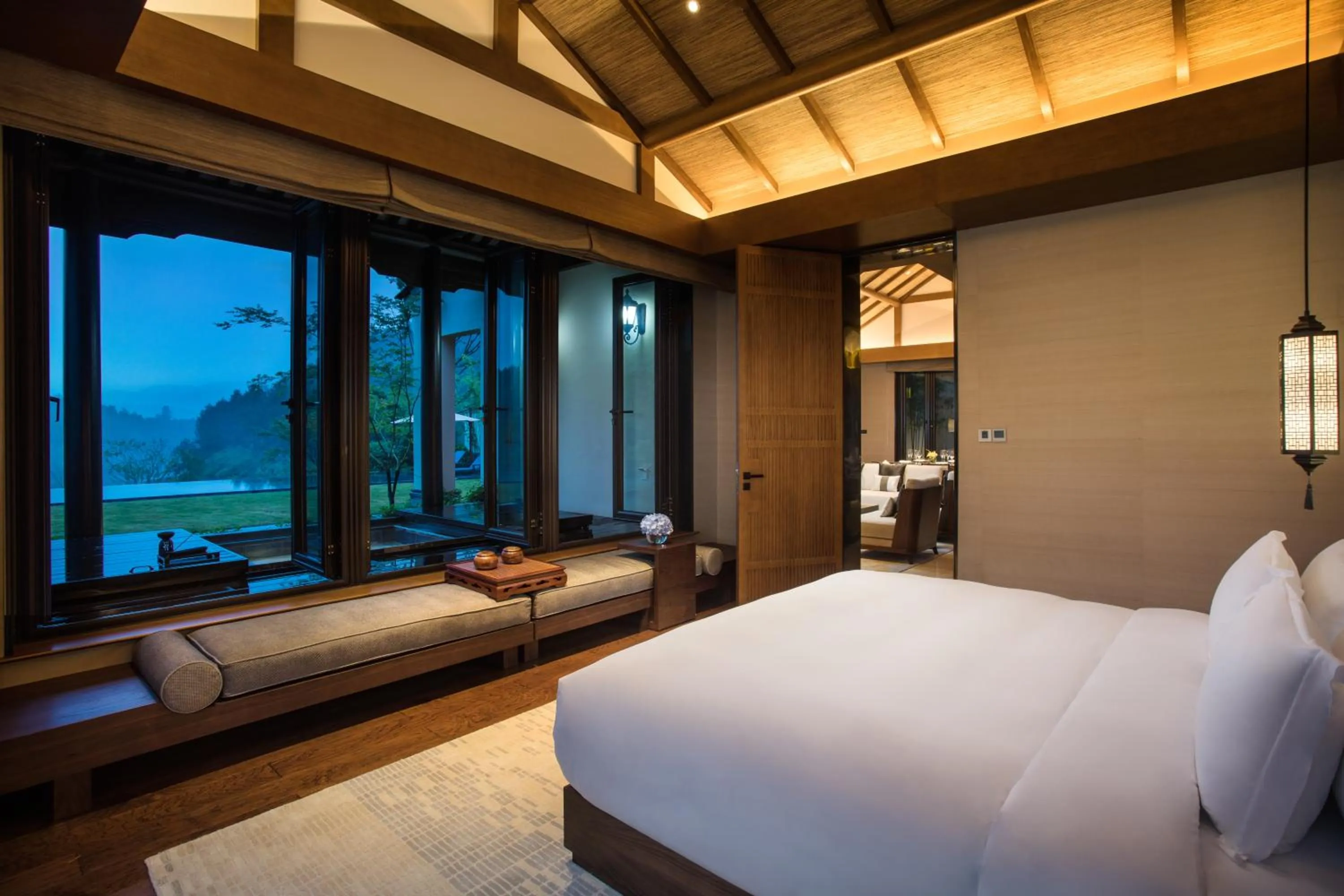 Garden view, Bed in Banyan Tree Anji