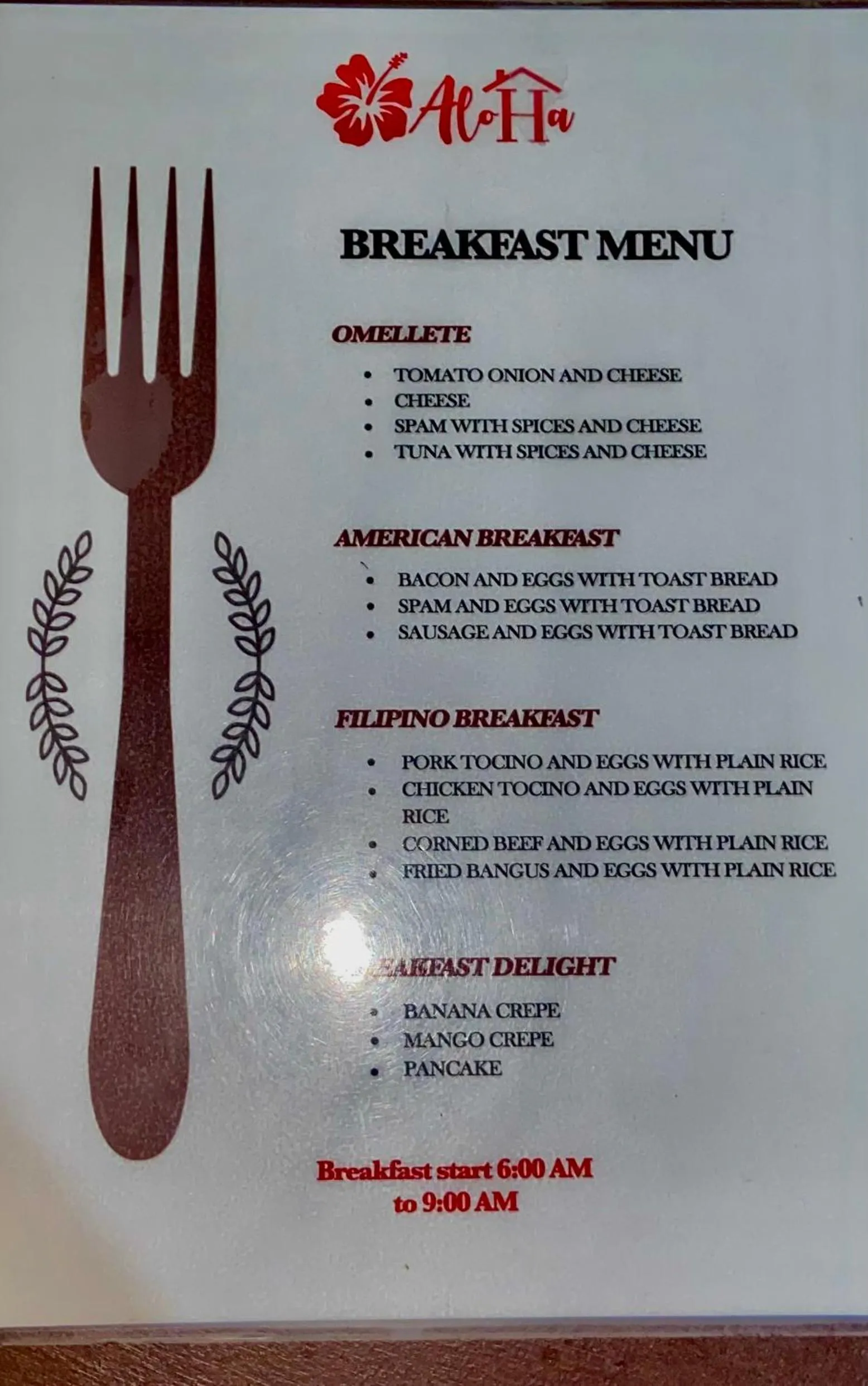 Breakfast in Aloha Seaside Resort