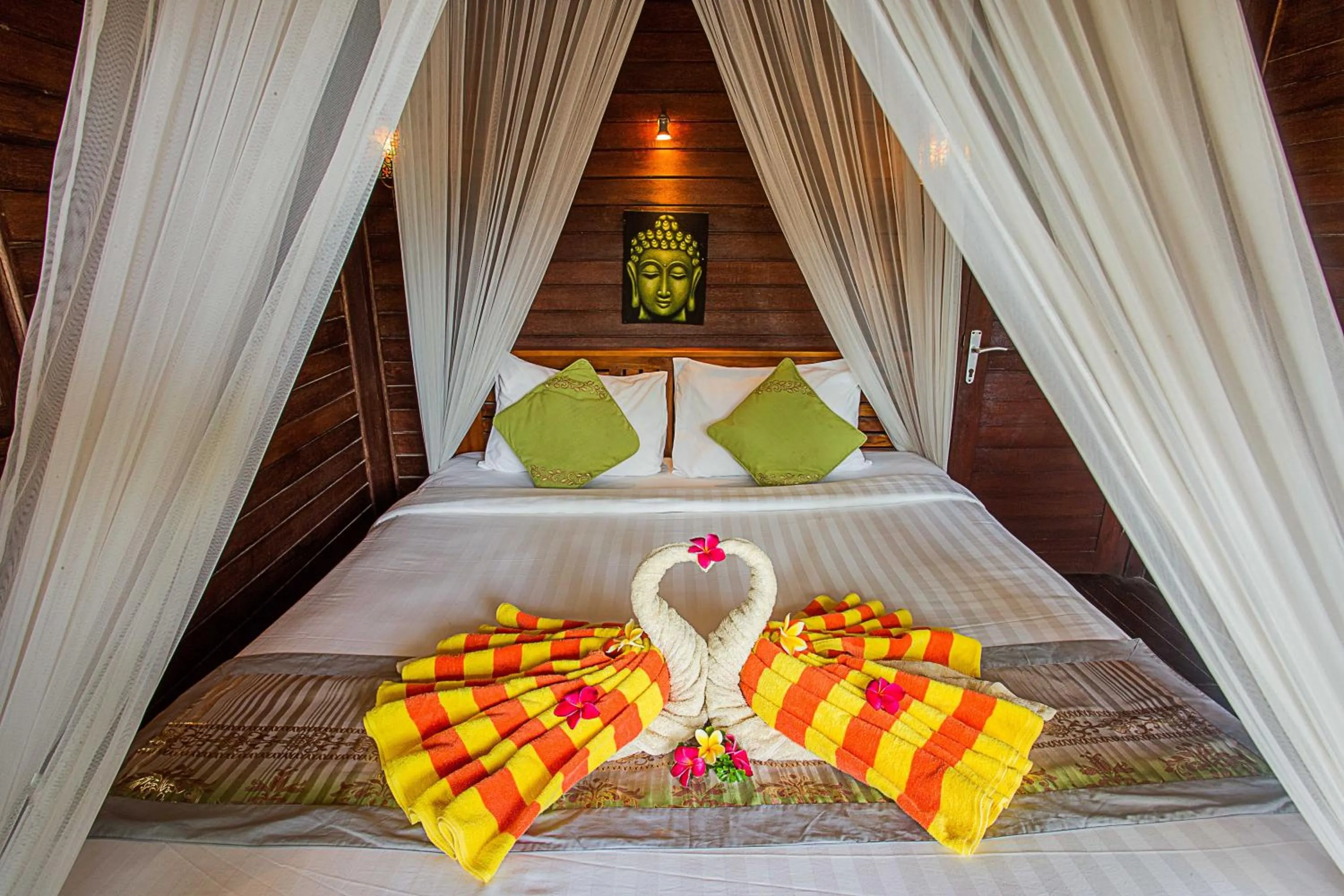 Bed in Nanuk's Bungalows