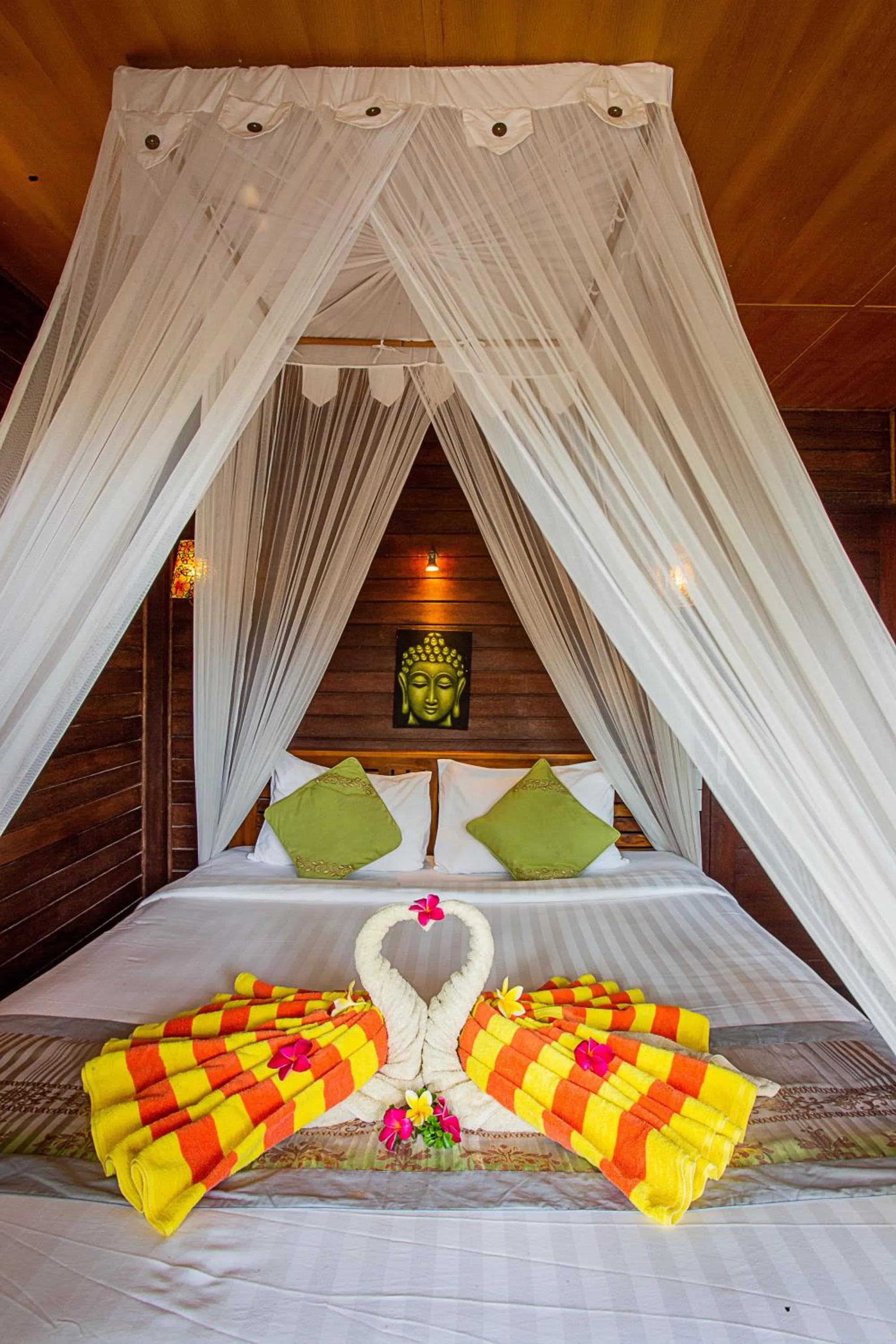 Bed in Nanuk's Bungalows