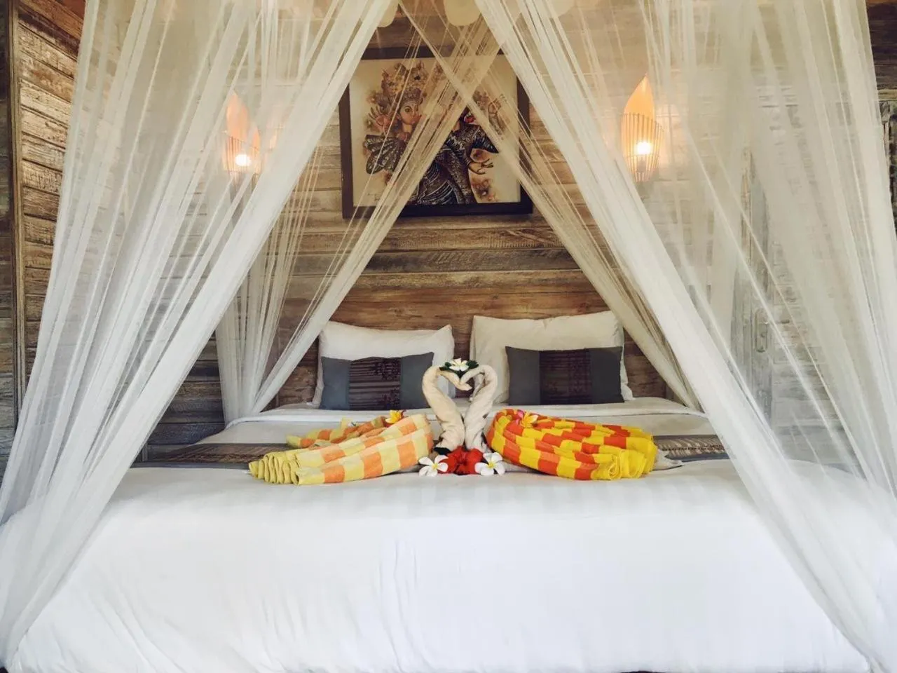 Bed in Nanuk's Bungalows