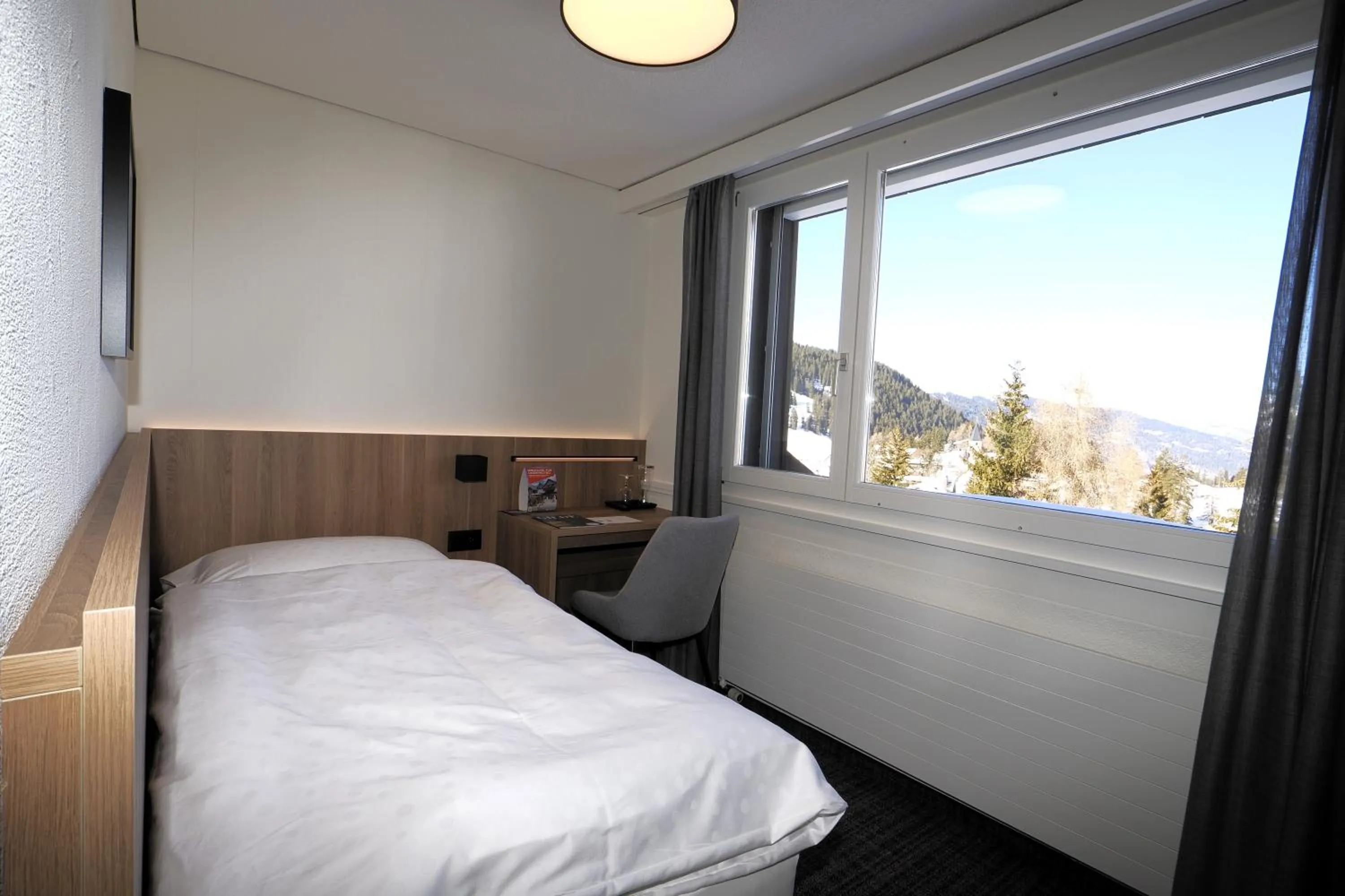 View (from property/room), Bed in Hotel Alpina Parpan