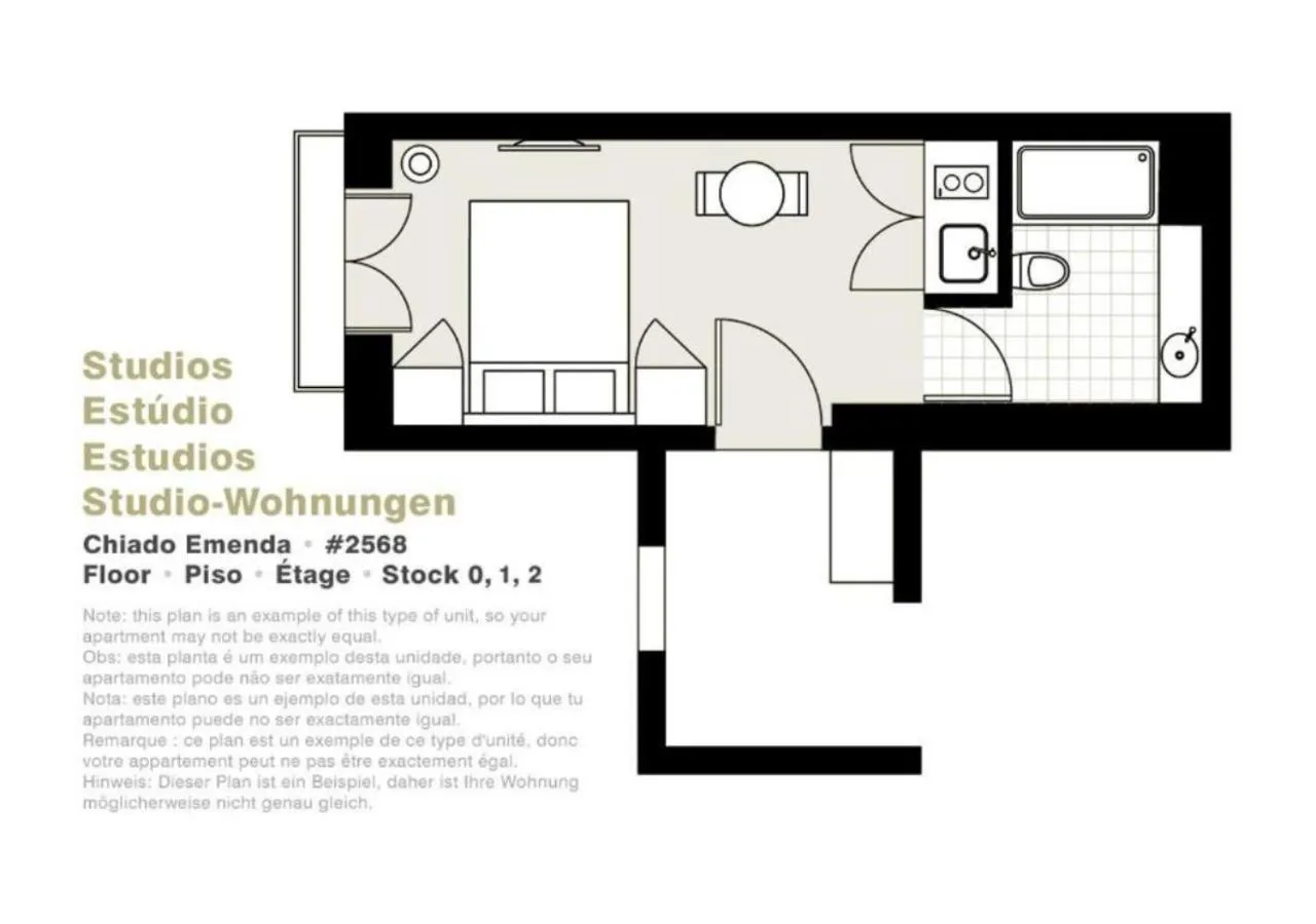 Floor plan in Lisbon Serviced Apartments - Chiado Emenda