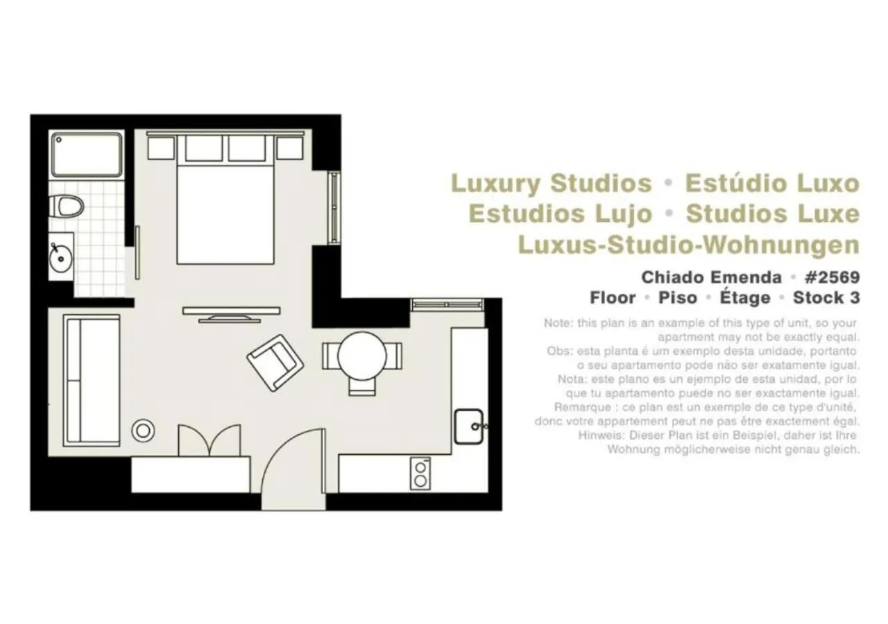 Floor plan in Lisbon Serviced Apartments - Chiado Emenda