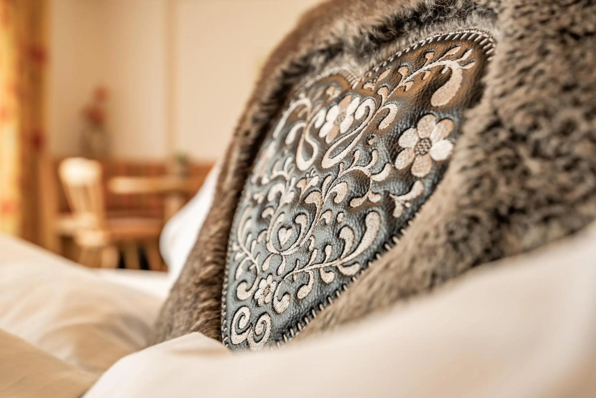 Decorative detail, Bed in Hotel Pramstraller