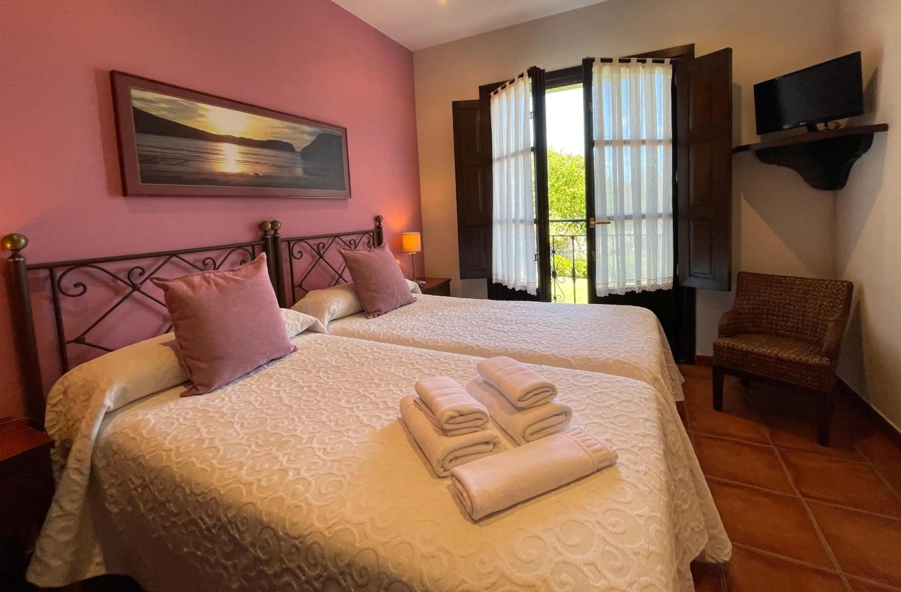 Bed in Hotel Rural El Texeu