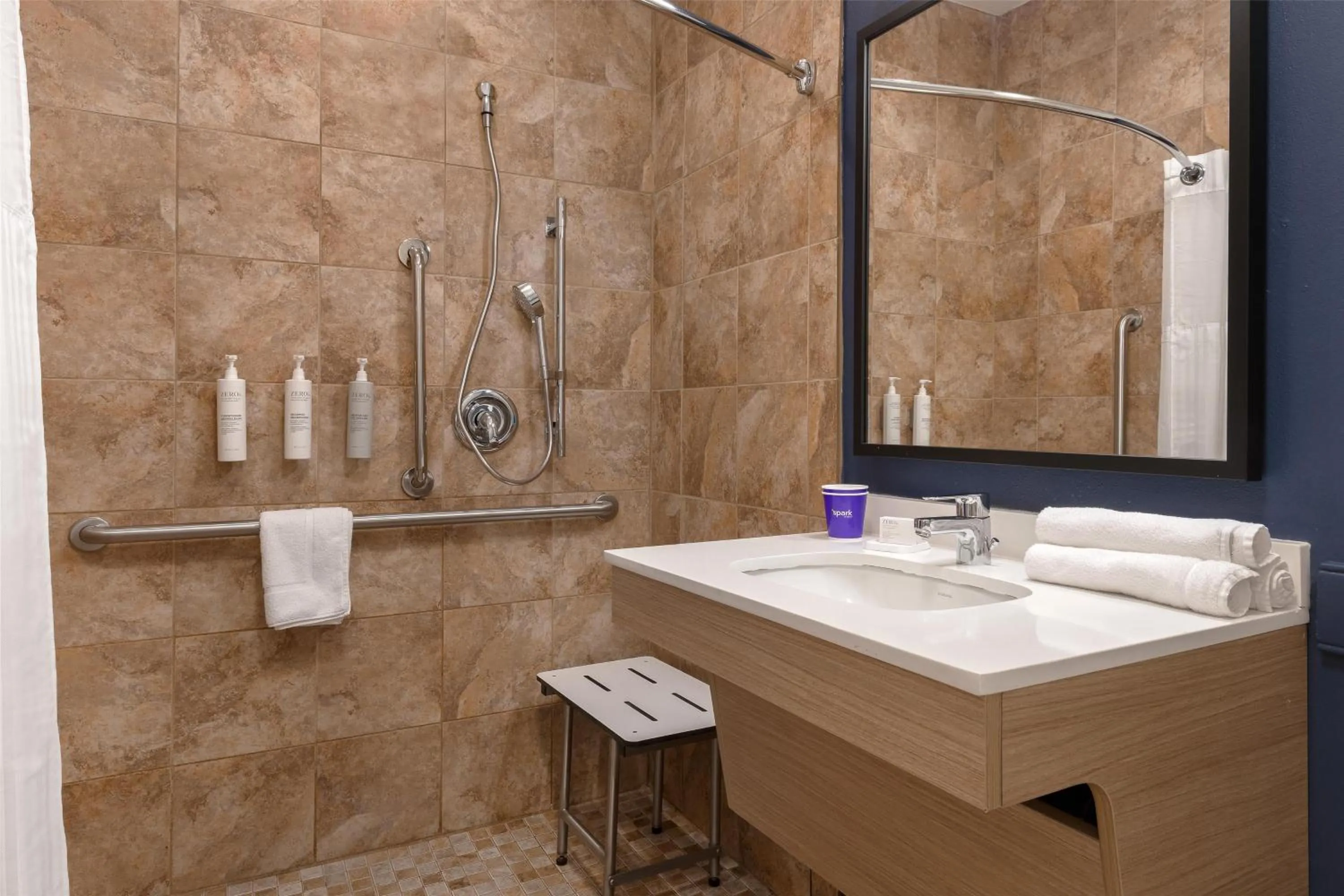 Bathroom in Spark By Hilton Wilmington Carolina Beach Rd