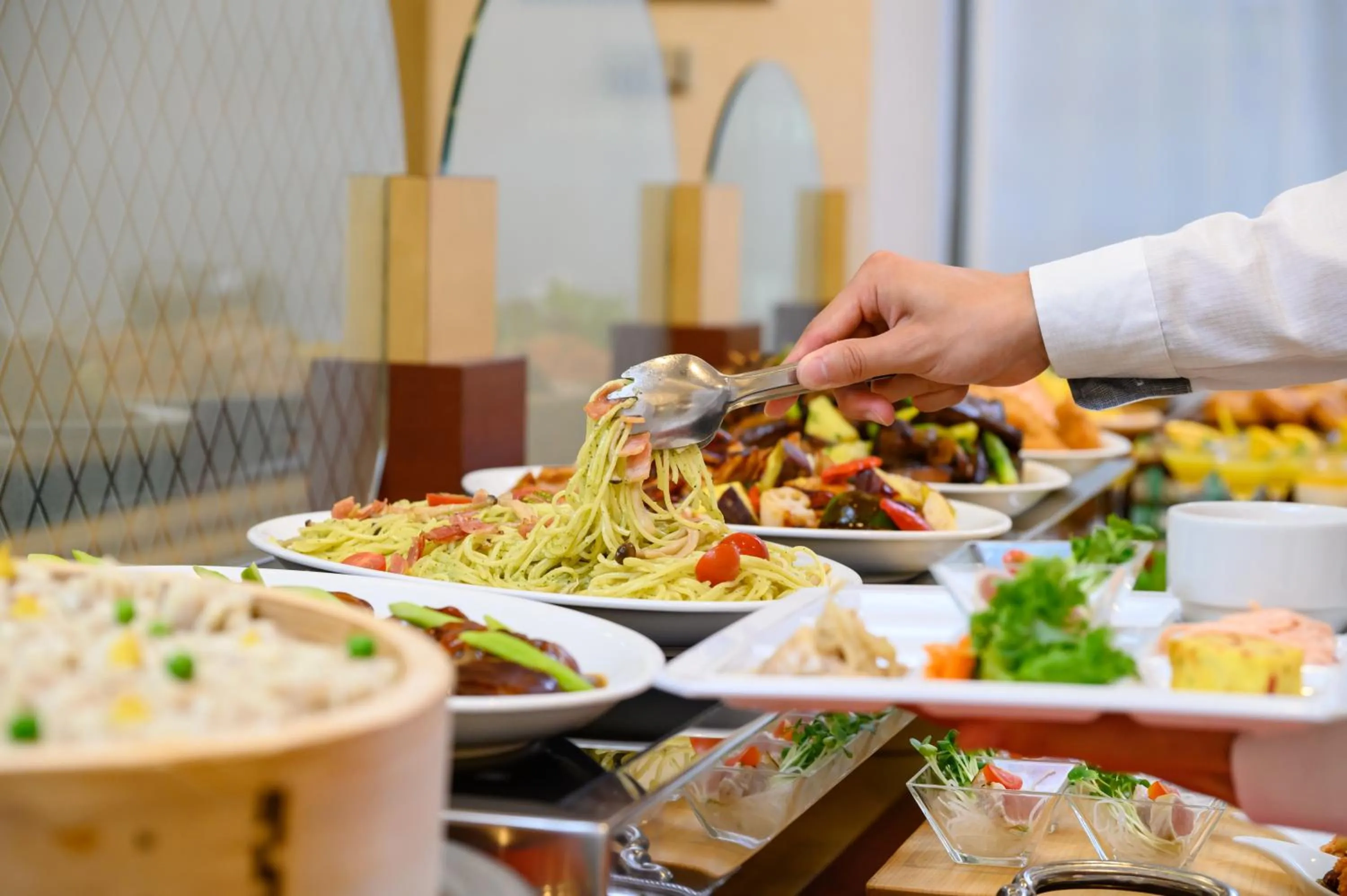 Buffet breakfast in Hotel Green Park Tsu
