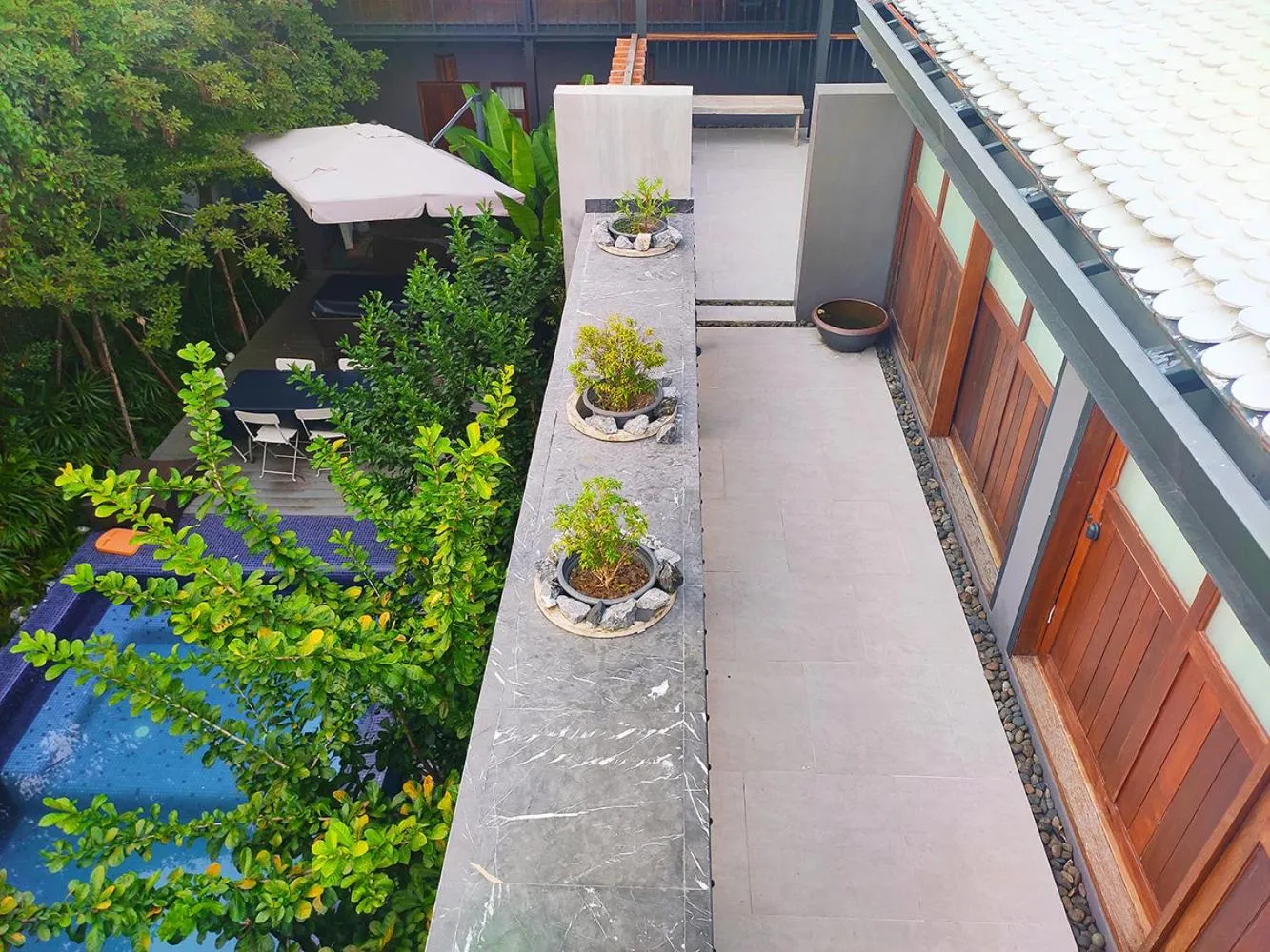 Garden view in Yellow Pillow village