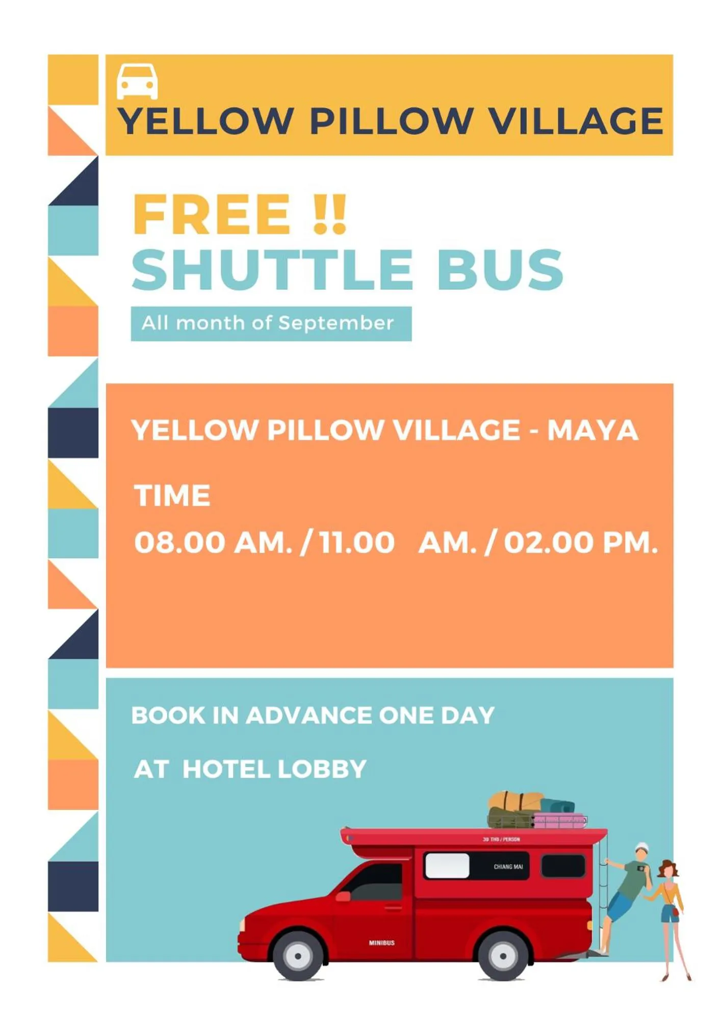 shuttle in Yellow Pillow village