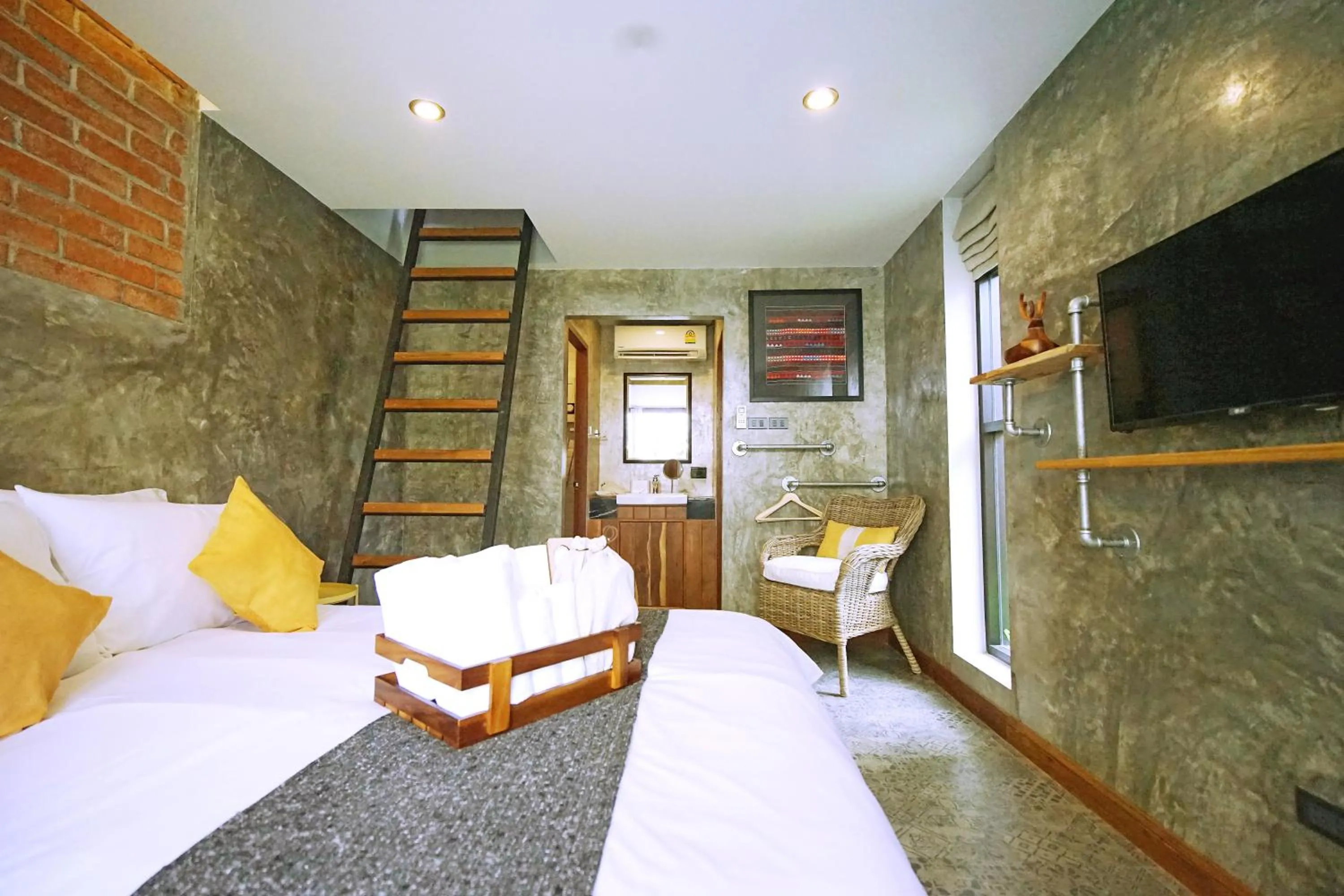 Bedroom, Bed in Yellow Pillow village