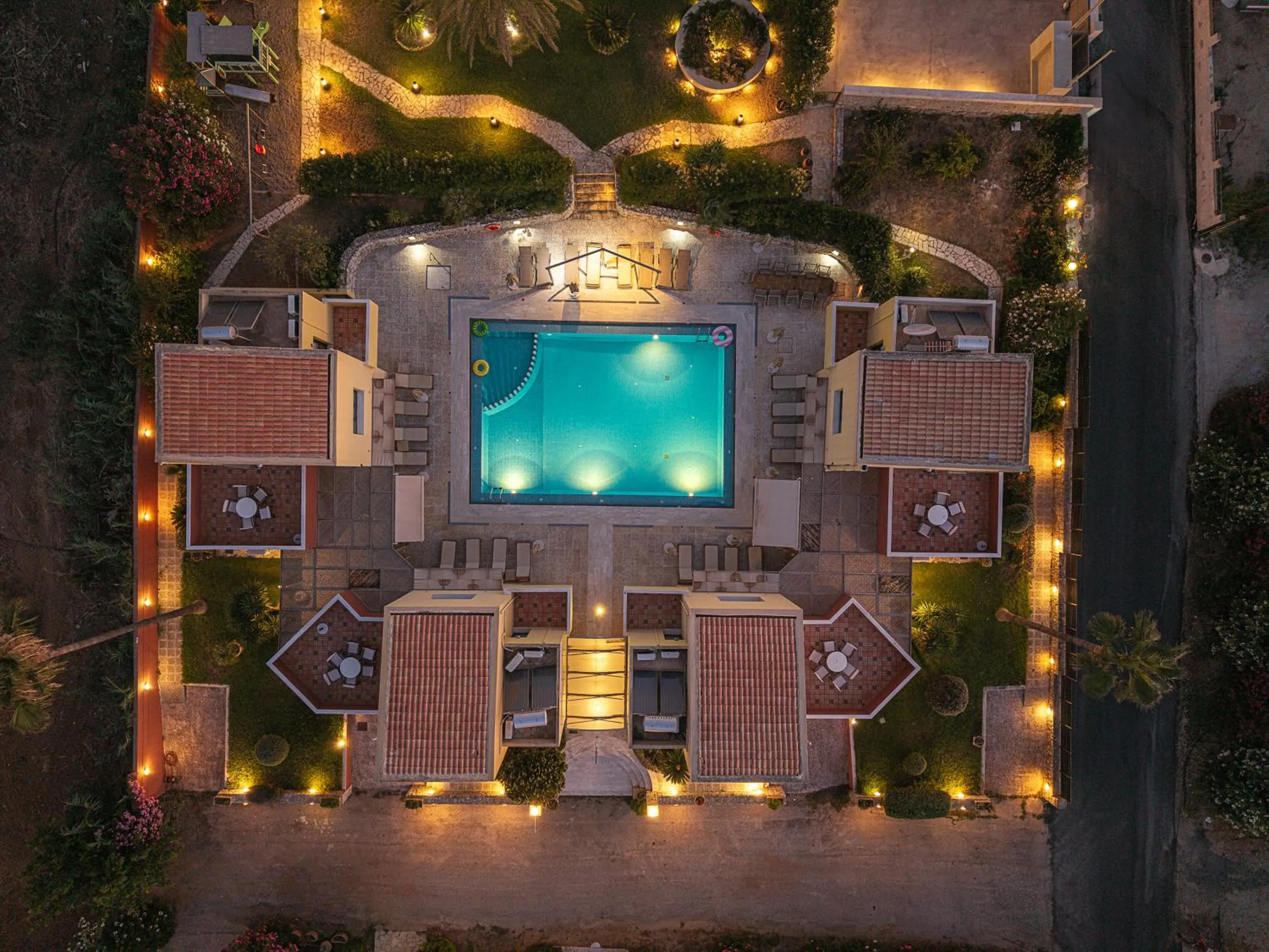 Bird's eye view in Daphnis Villas