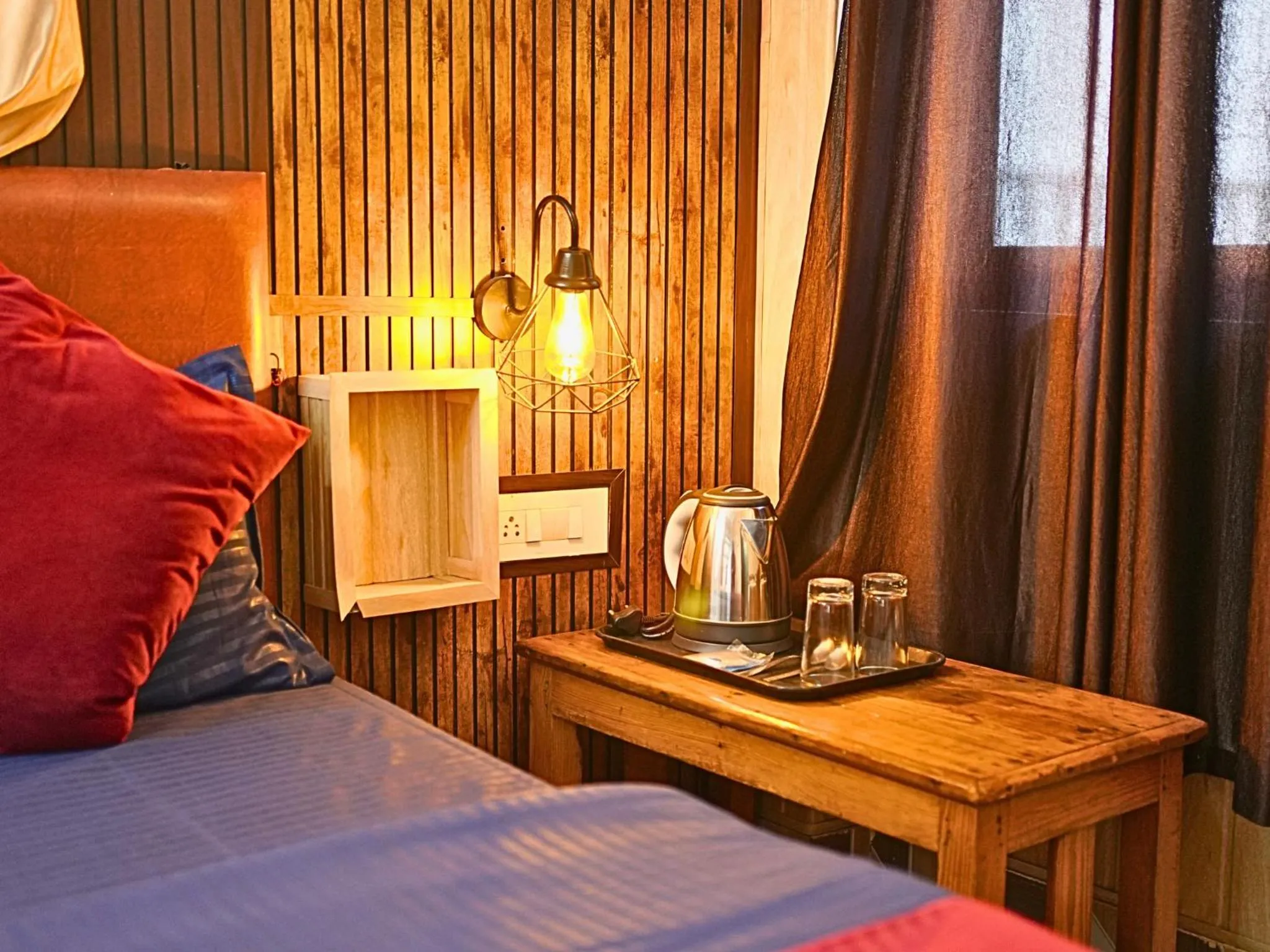 Bed in Skyard Hostel Rishikesh Laxman Jhula