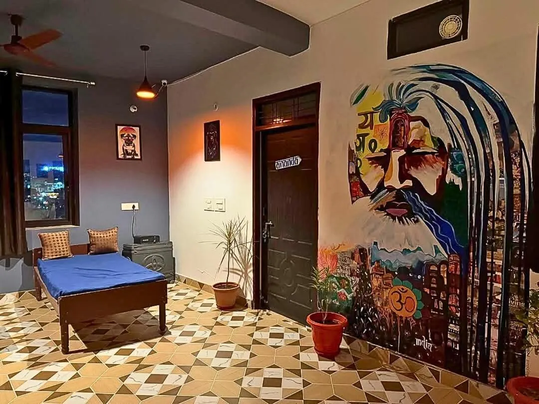 Bed in Skyard Hostel Rishikesh Laxman Jhula