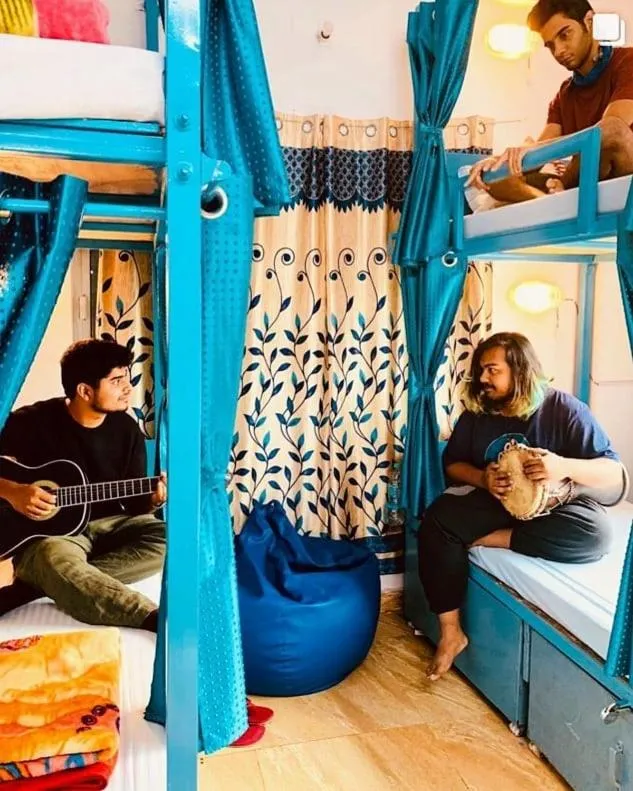 Bed in Skyard Hostel Rishikesh Laxman Jhula