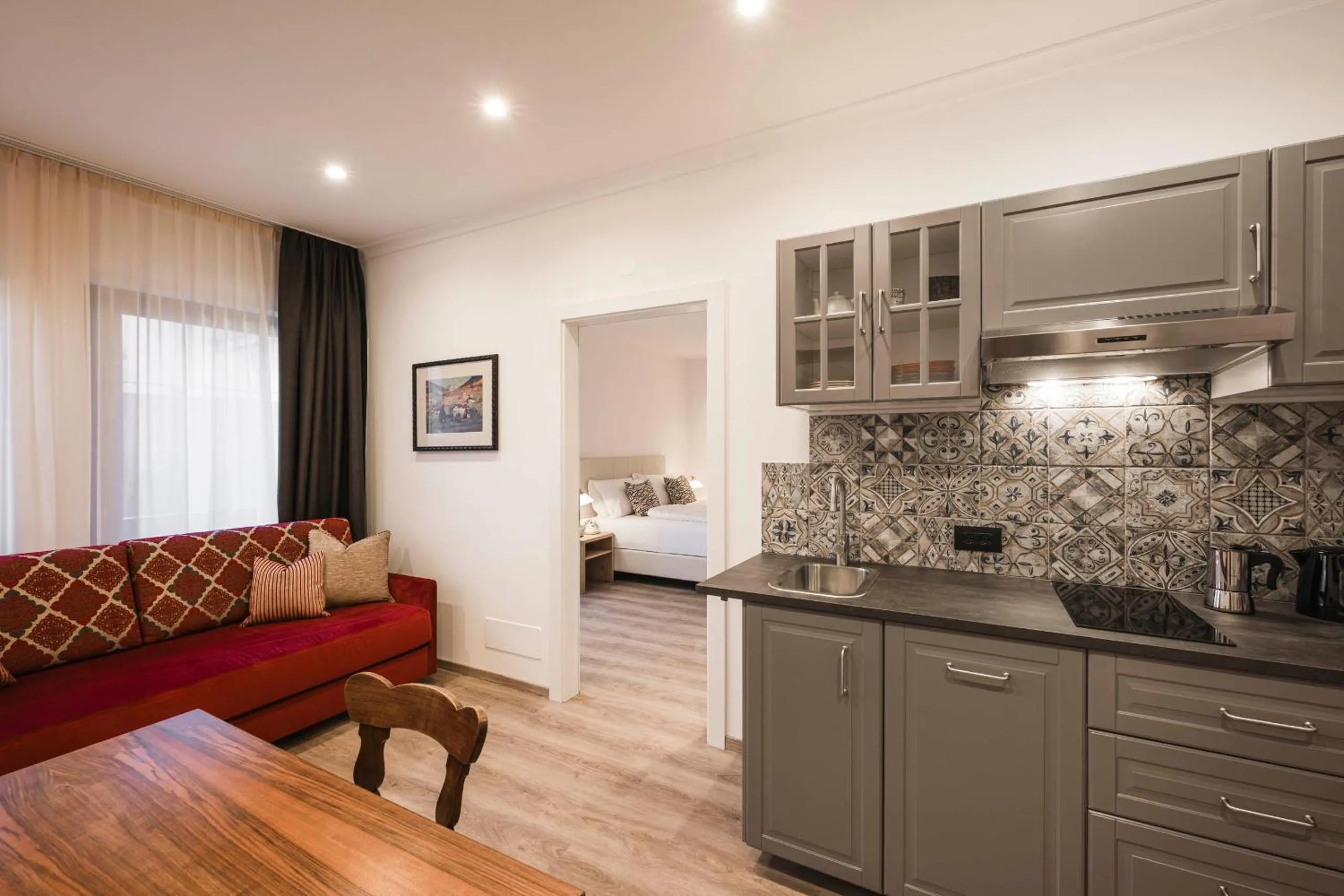 Kitchen or kitchenette in Hotel Cavallino D'Oro Bed&Breakfast