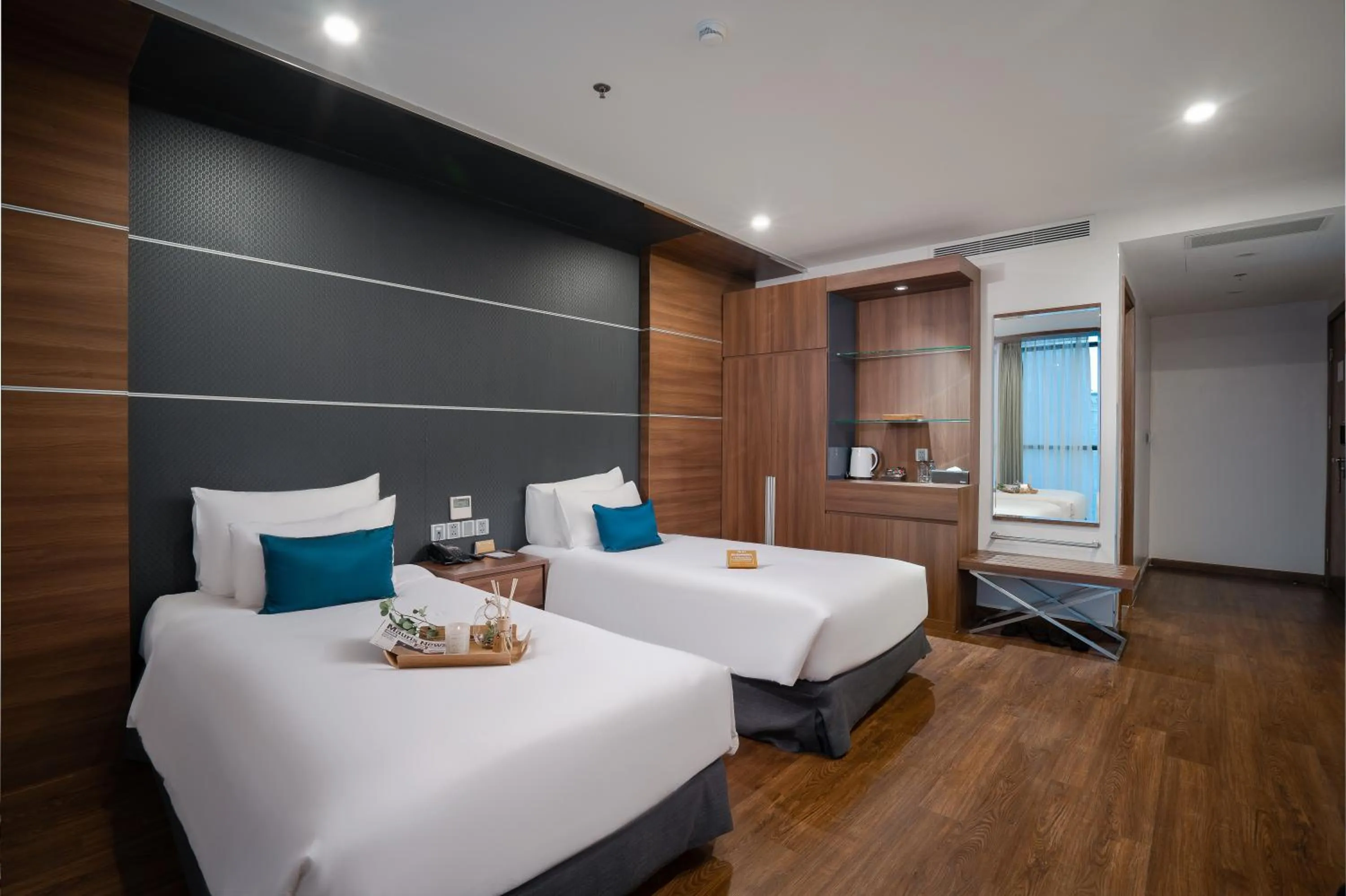 Bed in HAIAN Beach Hotel & Spa